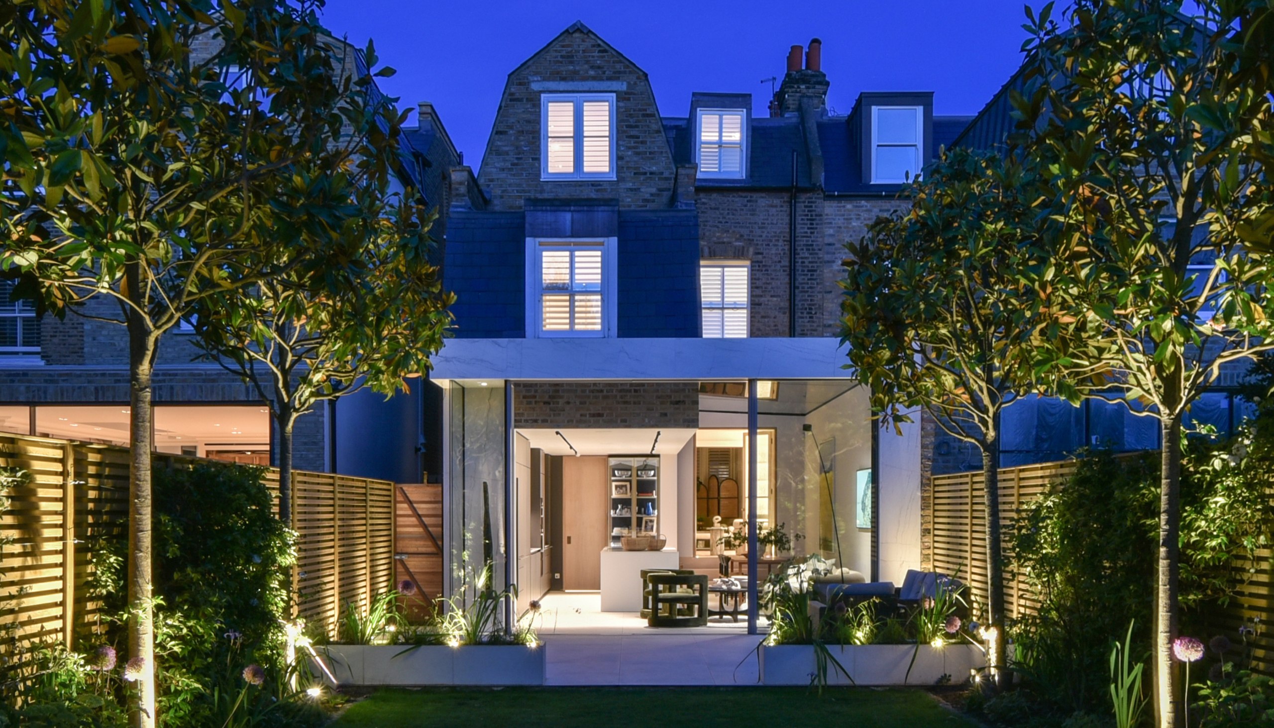 The extension is equally arresting in the evening. 