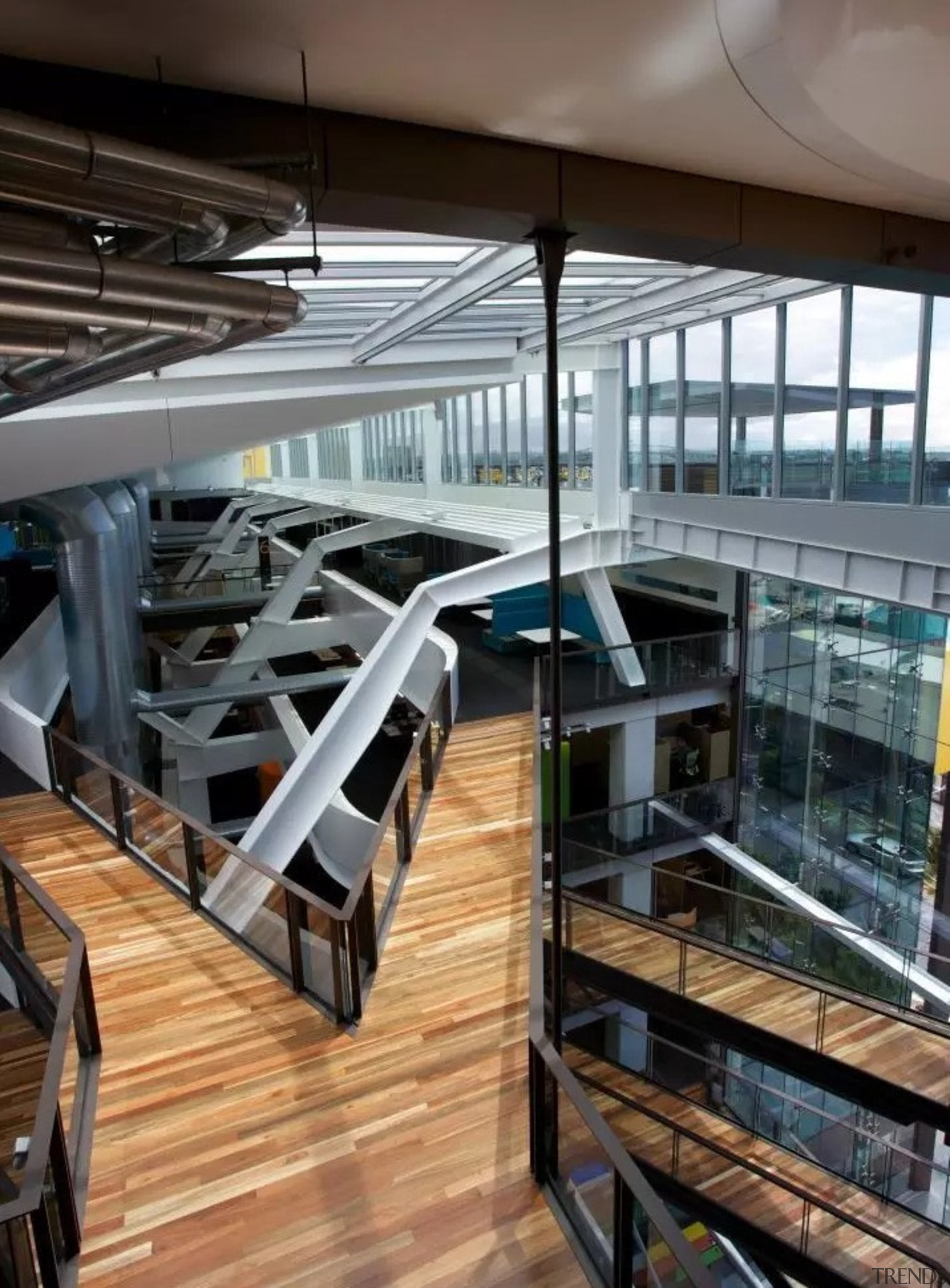 ASB North Wharf floor by Hardwood Technology - architecture, building, daylighting, structure, black, gray