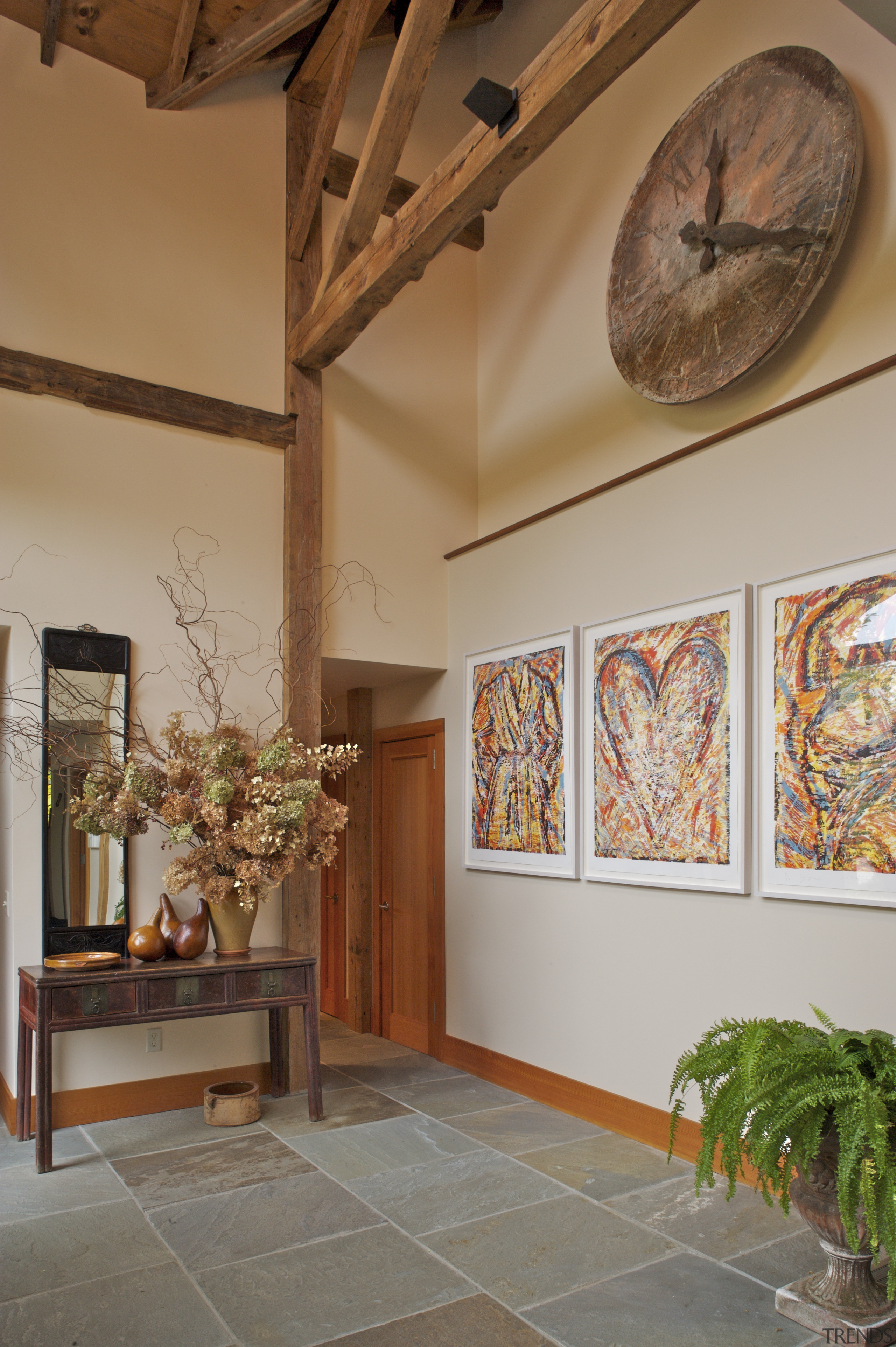 View of the hall way showing the art ceiling, estate, floor, flooring, home, interior design, real estate, wall, brown, gray