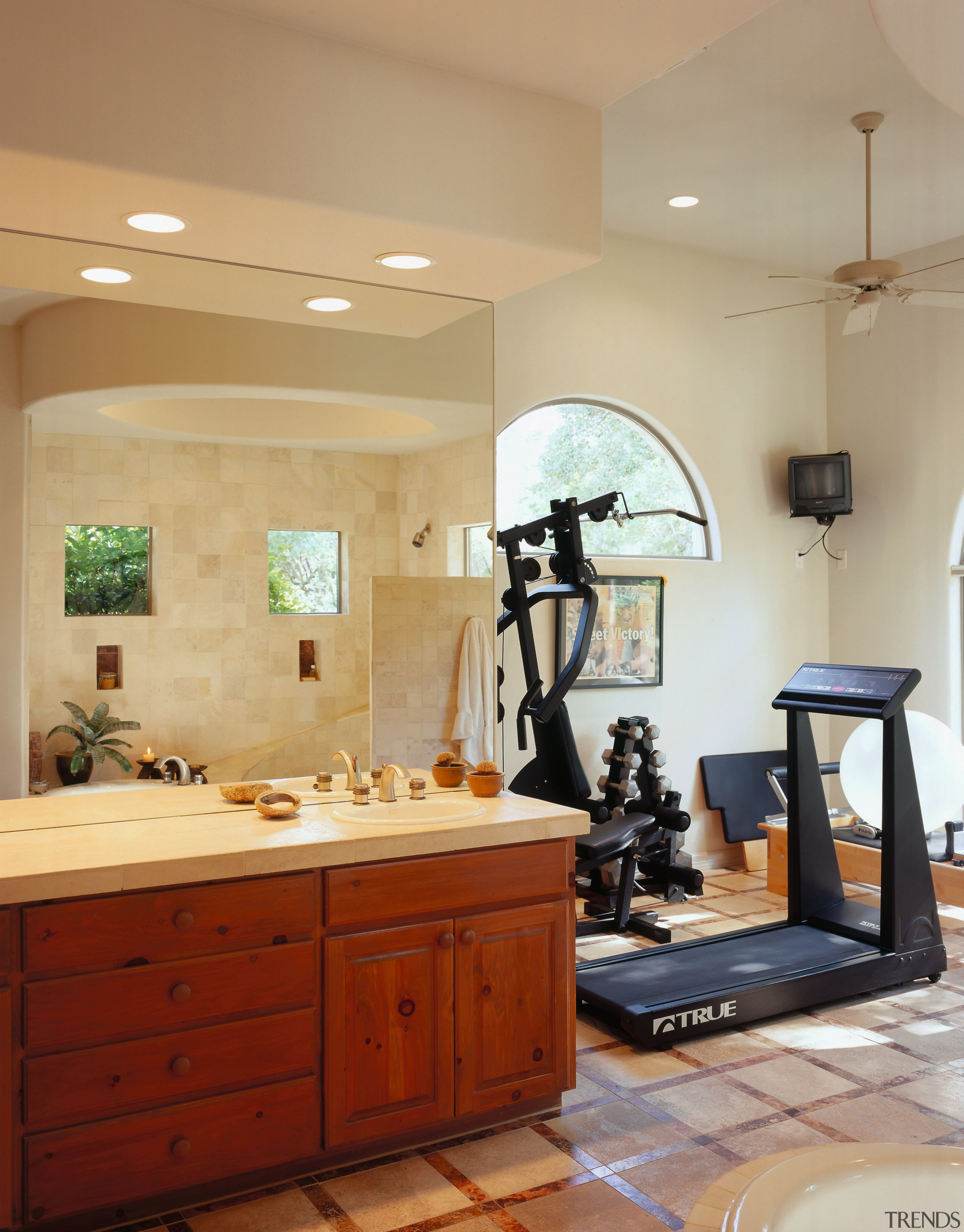 view of the knotty pine cabinet with limestone bathroom, ceiling, countertop, home, interior design, kitchen, room, orange