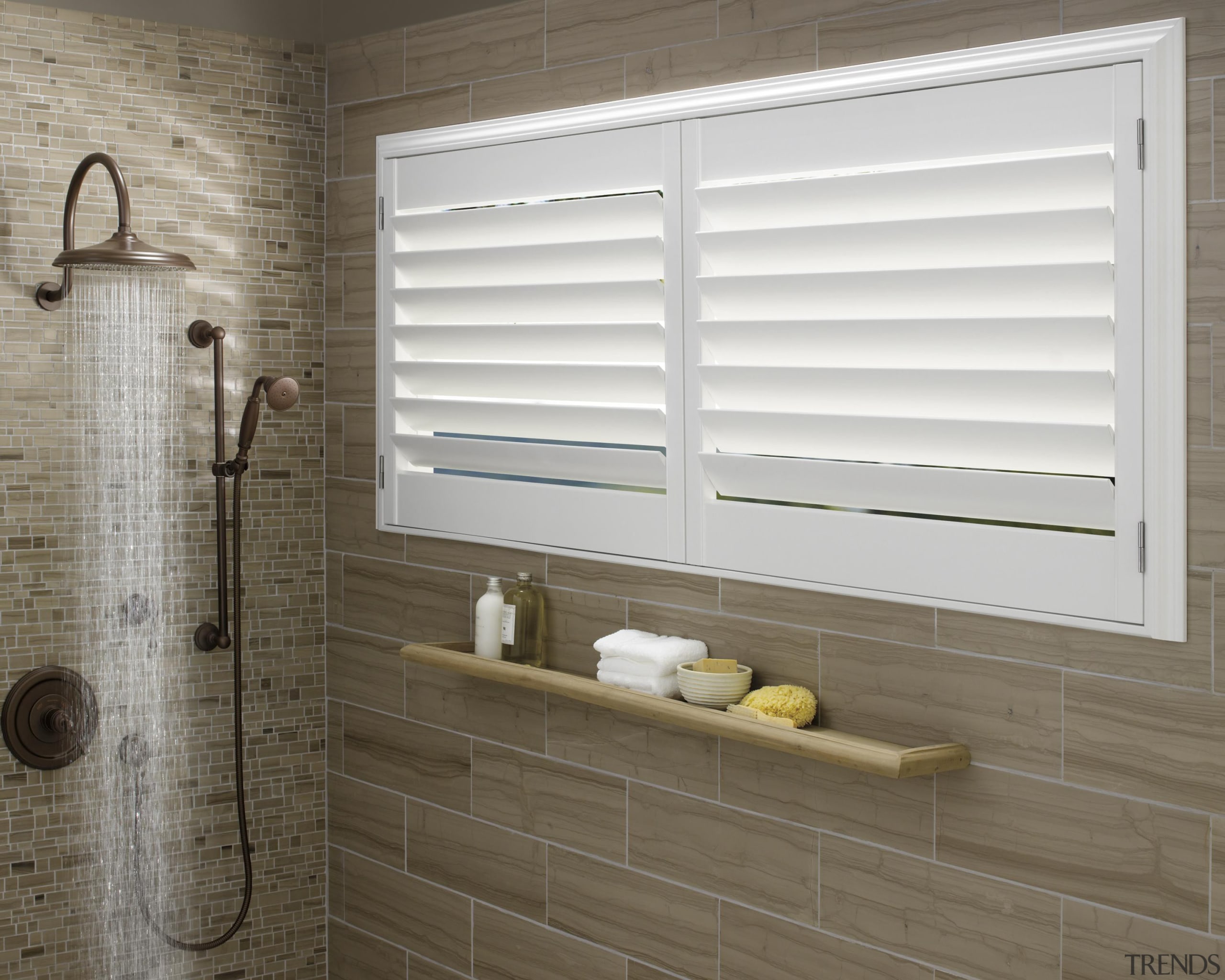 luxaflex newstyle polyresin shutters - luxaflex newstyle polyresin bathroom, interior design, window, window blind, window covering, window treatment, wood, white, gray