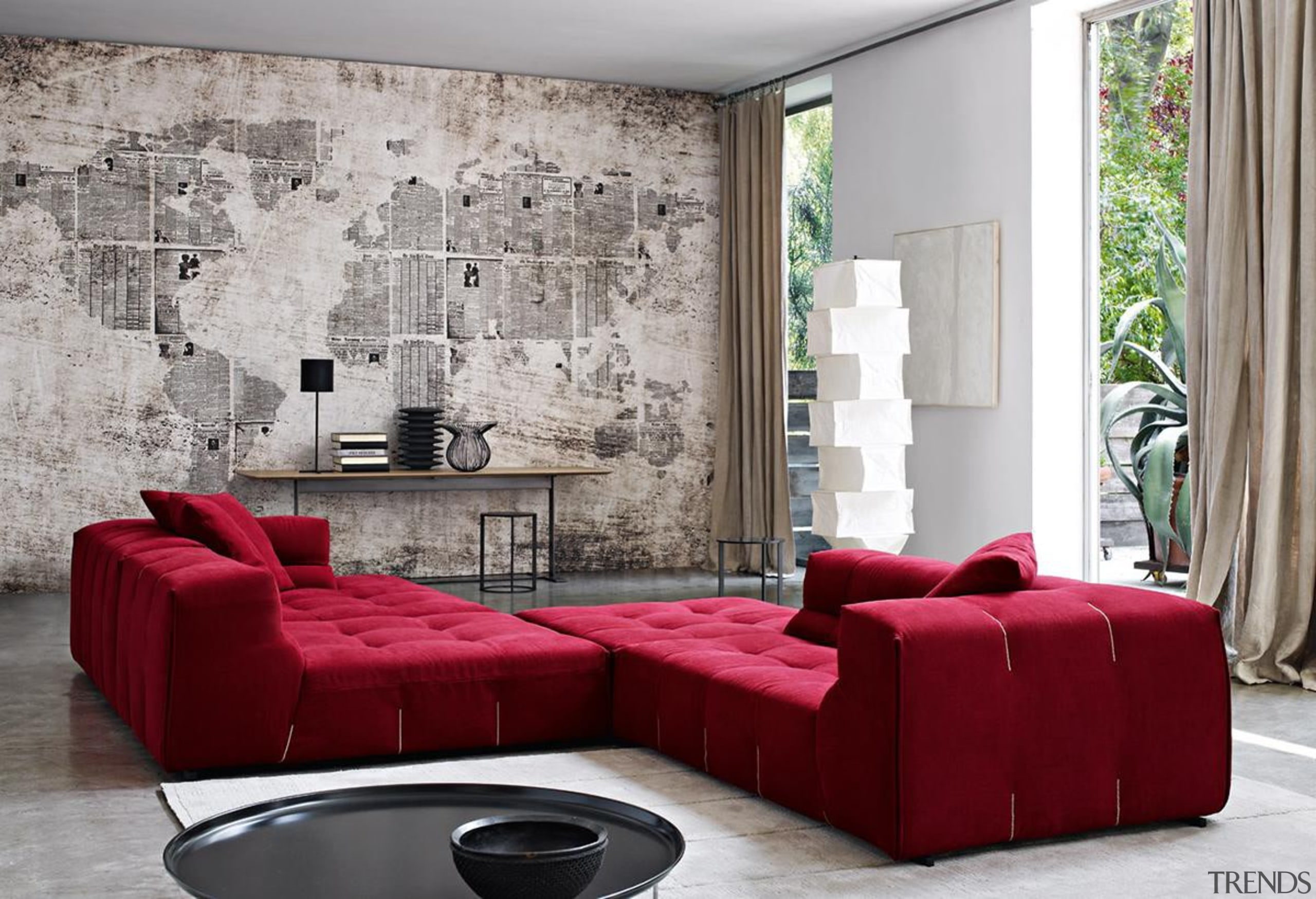 bebitaliaurquiolatuftytoosofaredinstu1200.jpg - bebitaliaurquiolatuftytoosofaredinstu1200.jpg - angle | chaise longue angle, chaise longue, couch, furniture, interior design, living room, loveseat, room, sofa bed, table, wall, gray