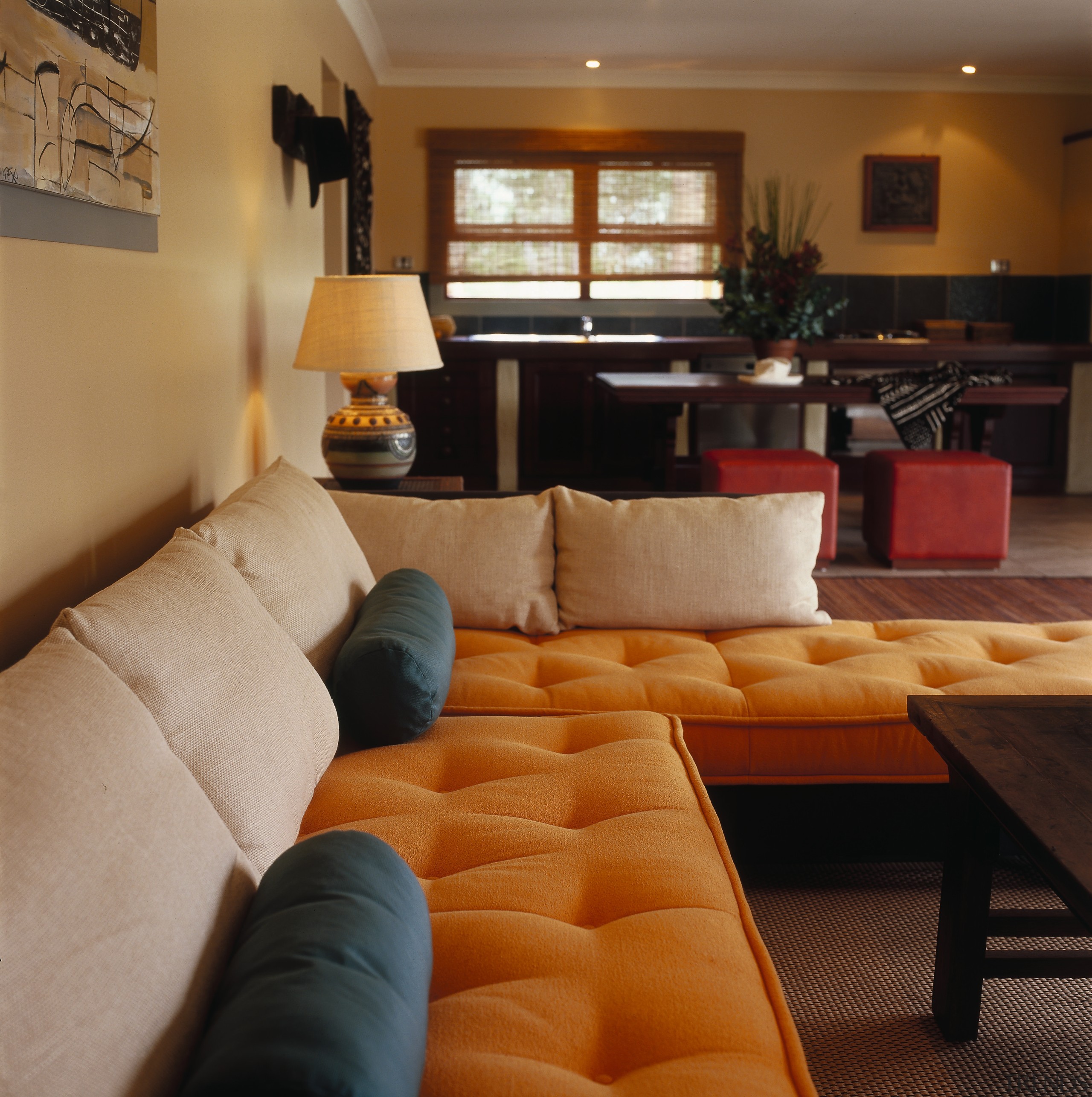 View of this living area - View of ceiling, floor, flooring, home, house, interior design, living room, real estate, room, suite, table, wood, brown, black