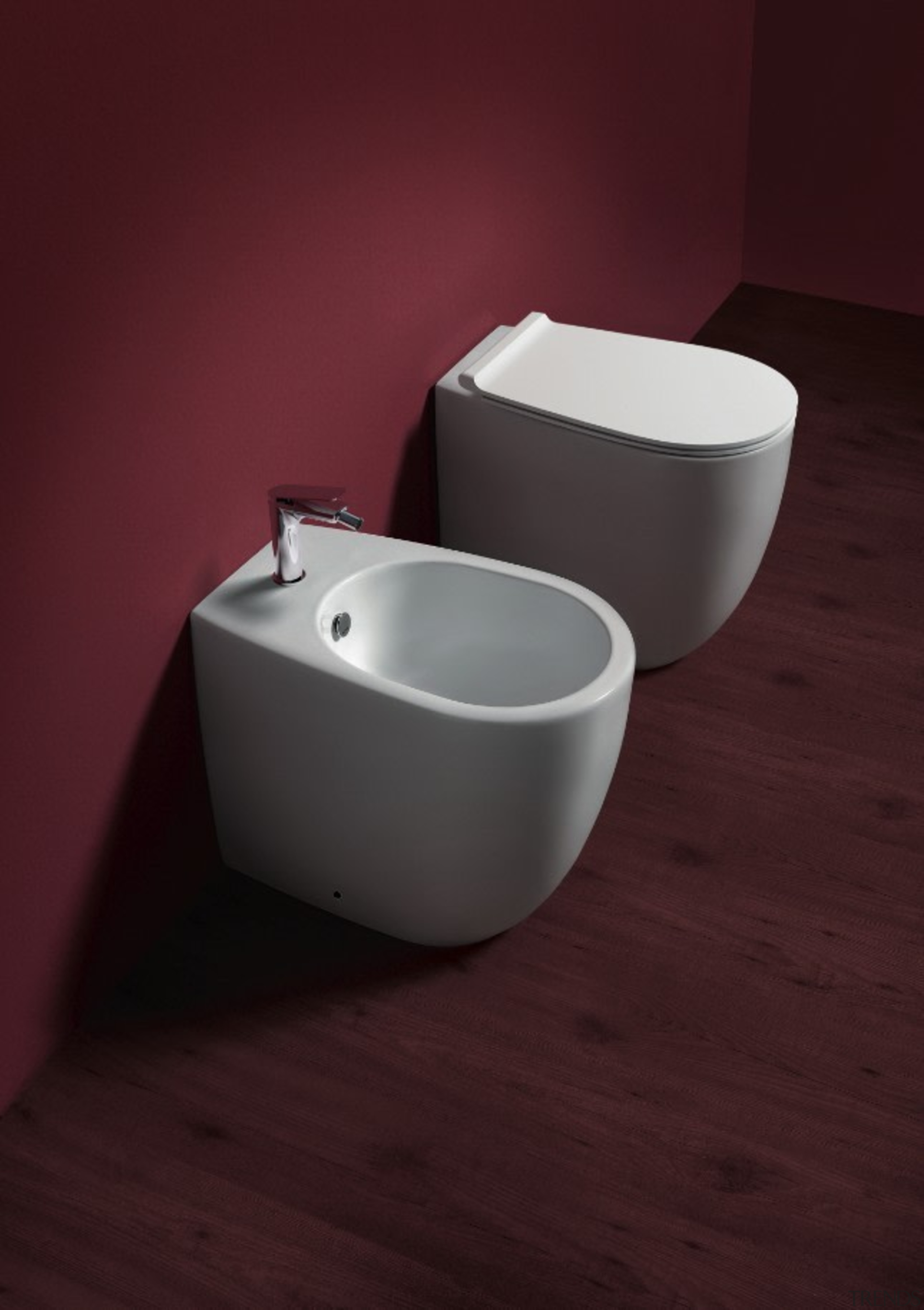 Vignoni 04 - bathroom sink | bidet | bathroom sink, bidet, ceramic, plumbing fixture, product, sink, tap, toilet, toilet seat, red