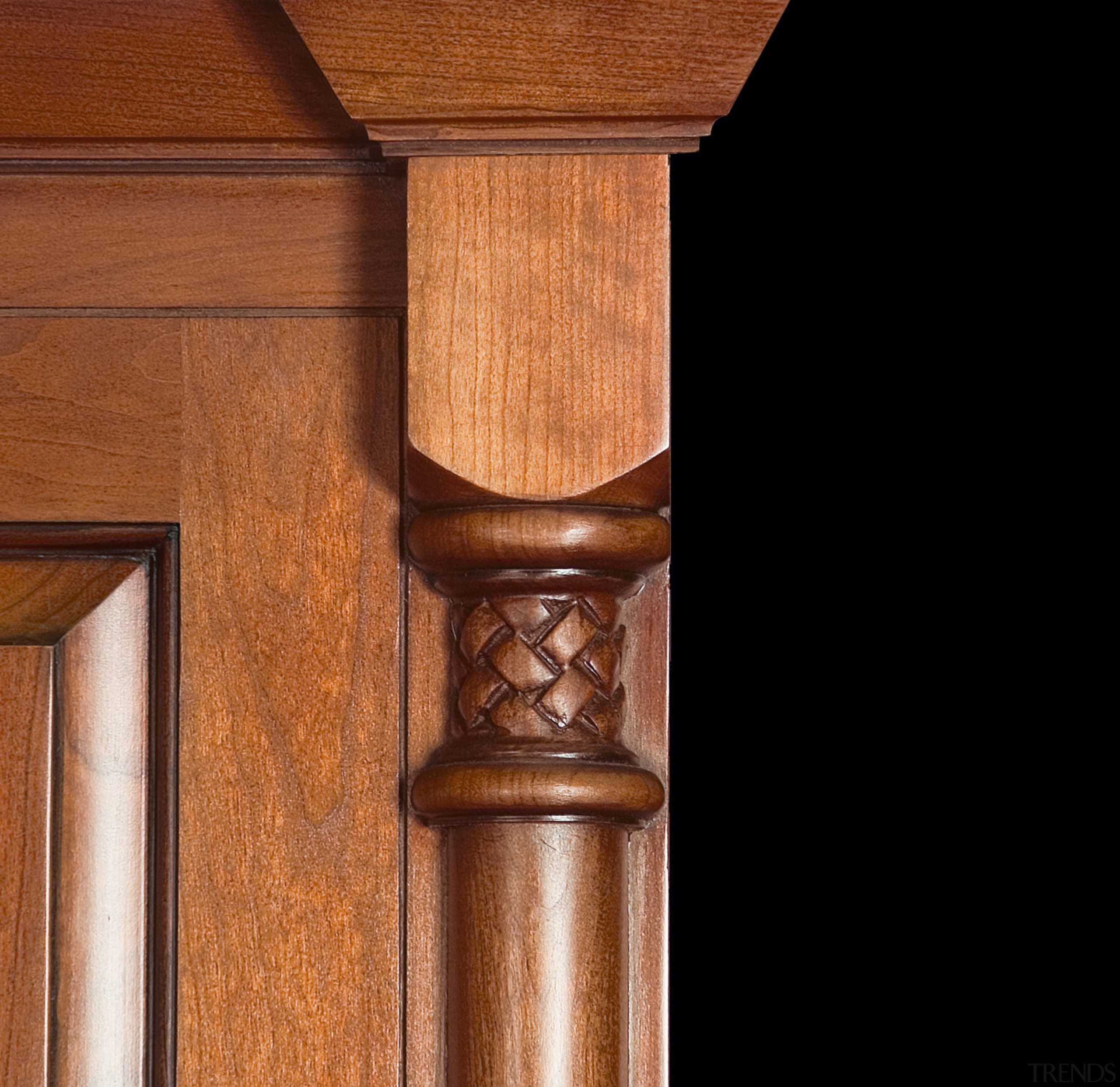 View of these intricate turned wood columns in carving, column, furniture, structure, wood, wood stain, black, brown