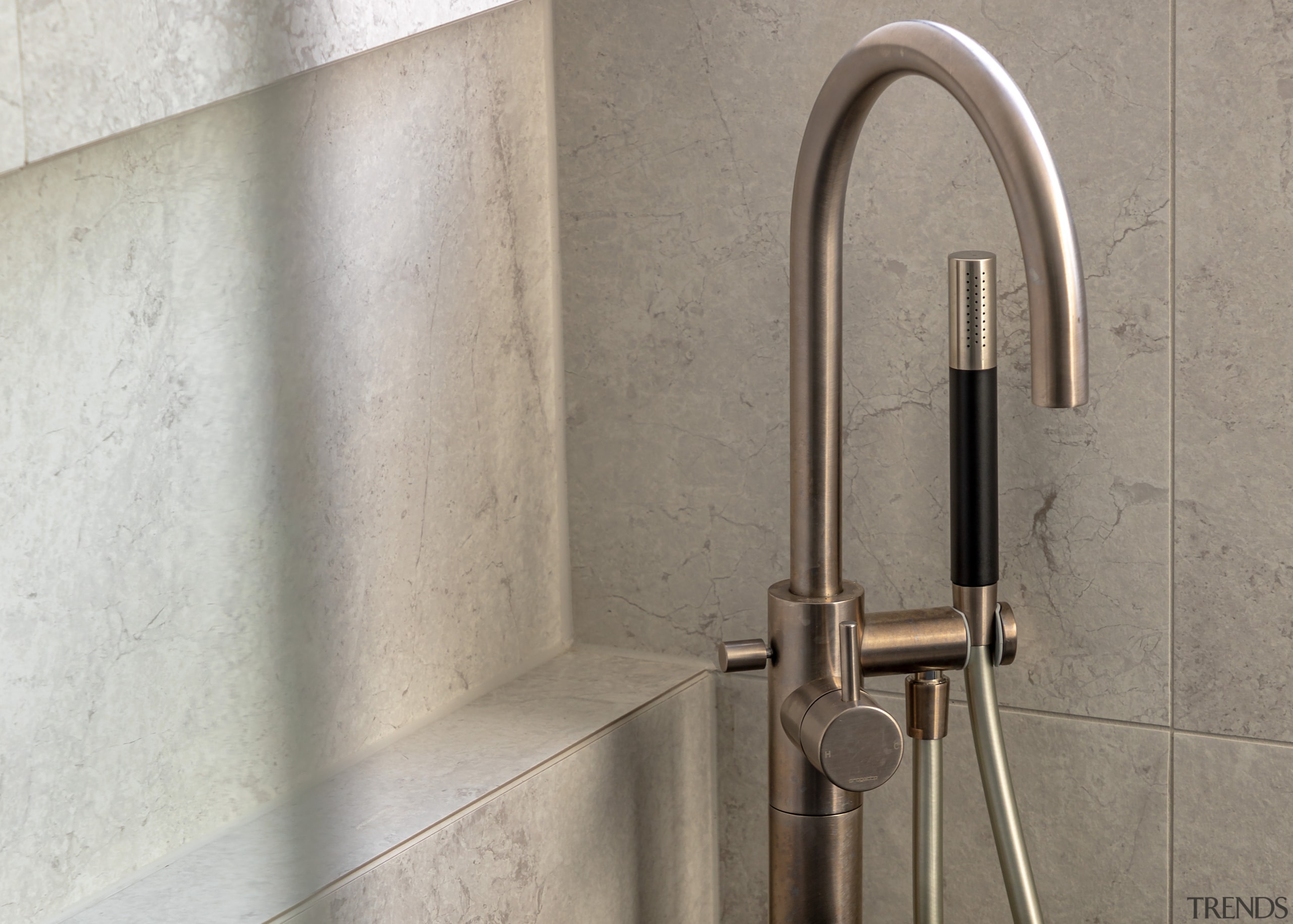 The concrete bath and a palette of gentle, 