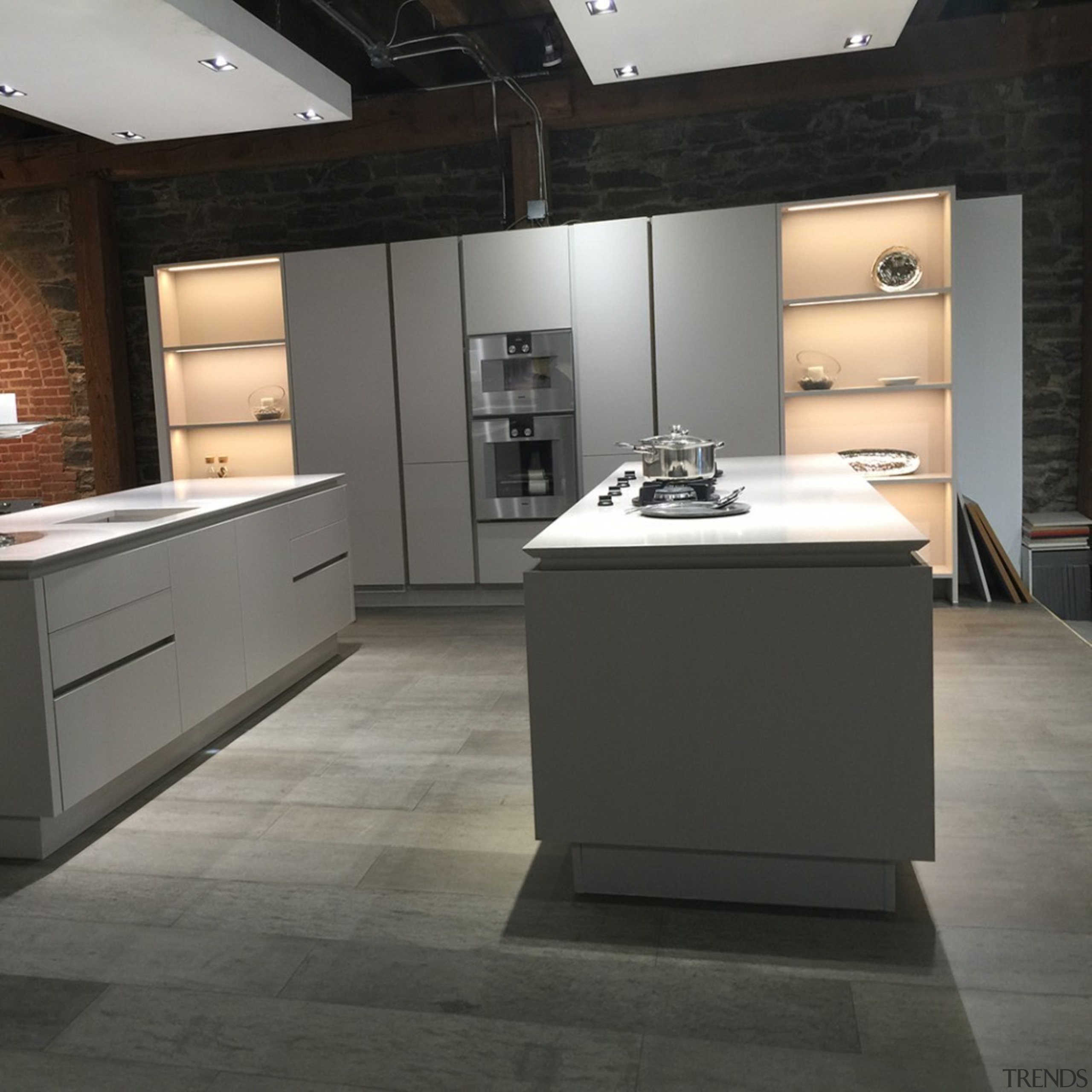 Concreate GKC CF101 4 - Concreate_GKC_CF101_4 - cabinetry cabinetry, countertop, cuisine classique, floor, flooring, home appliance, interior design, kitchen, laminate flooring, product design, tile, wood flooring, black, gray