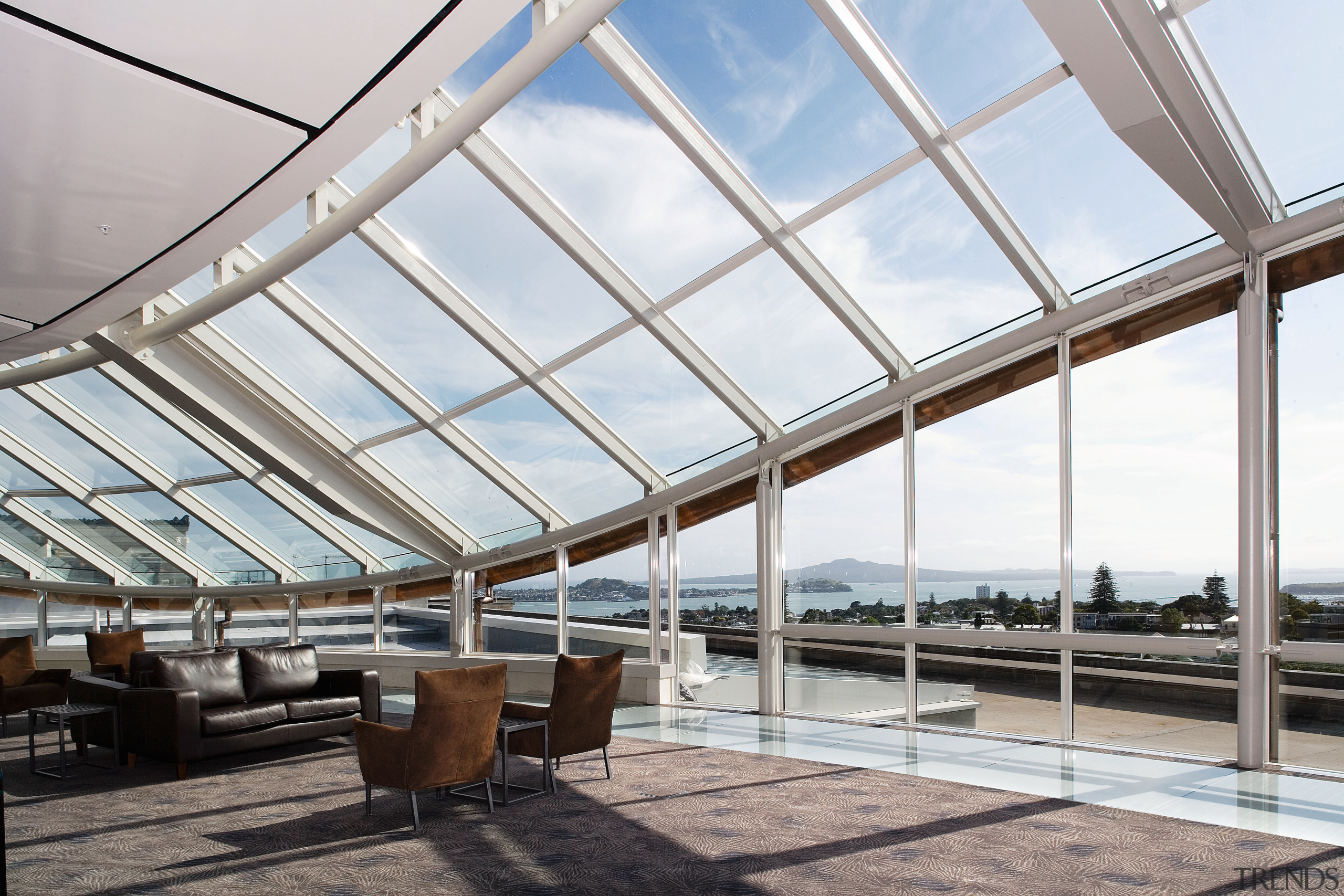 A view of some windows from Woods Glass building, daylighting, real estate, roof, structure, white, gray