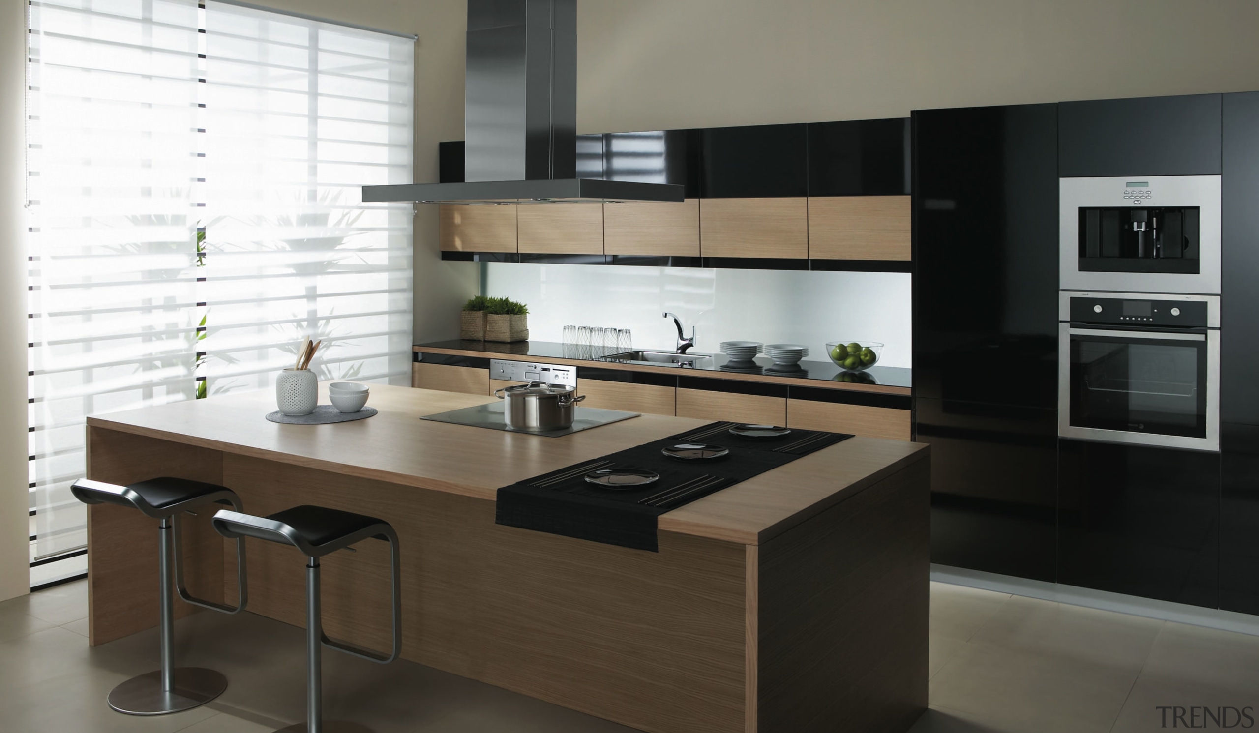 With a fully integrated kitchen design, appliances are cabinetry, countertop, cuisine classique, furniture, home appliance, interior design, kitchen, product design, black