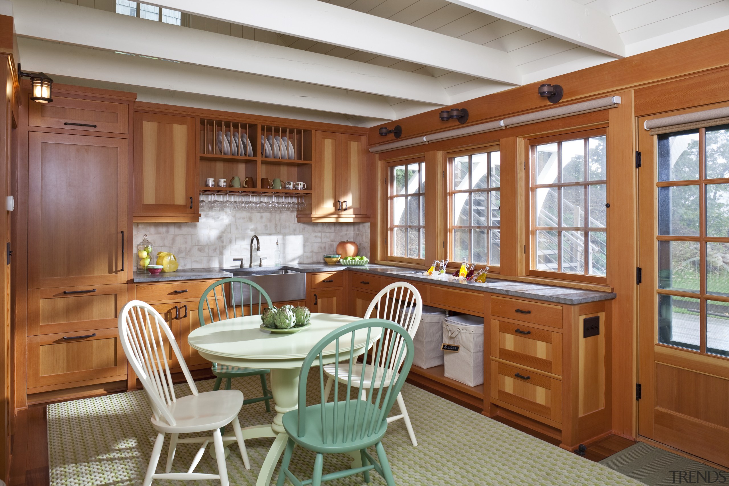 Traditional kitchen featured inside this little boathouse project cabinetry, countertop, cuisine classique, home, interior design, kitchen, real estate, room, window, brown, gray