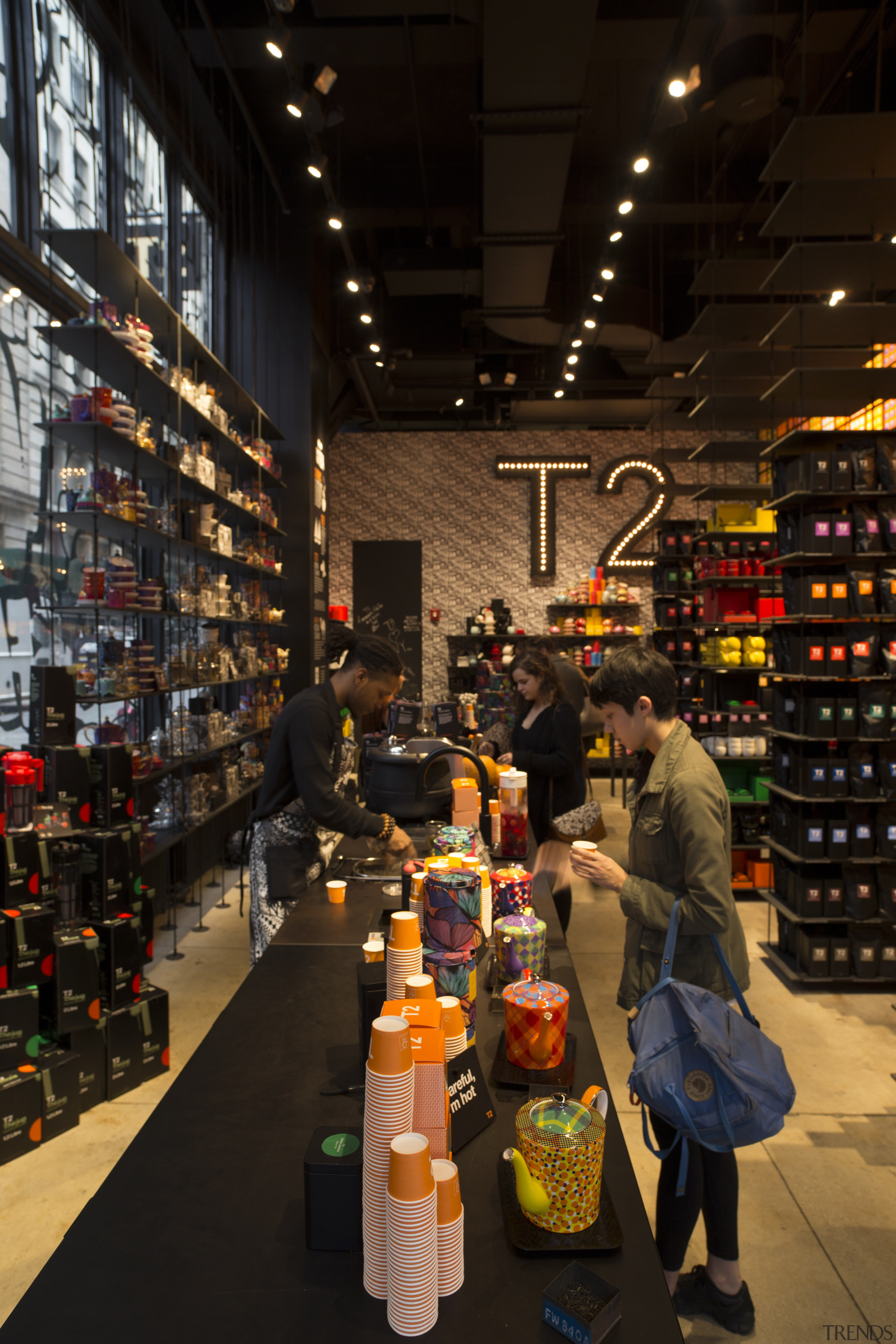 The new T2 store in Soho, New York grocery store, liquor store, retail, supermarket, black