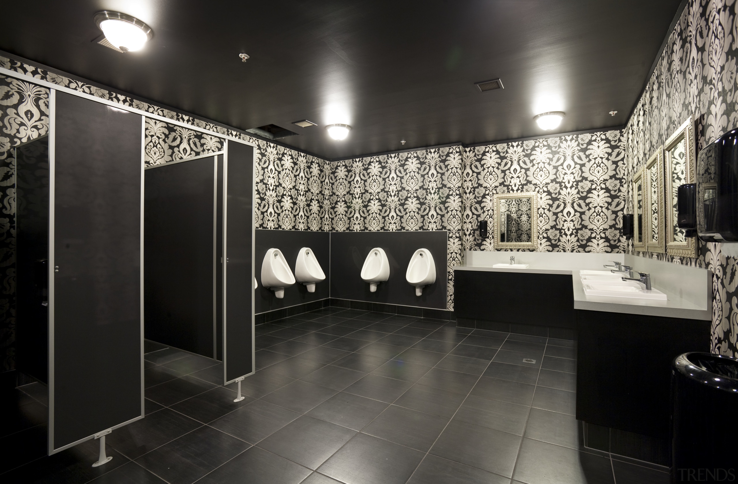 Lido cinema in hamilton - Lido cinema in black, ceiling, floor, flooring, interior design, public toilet, room, tile, black