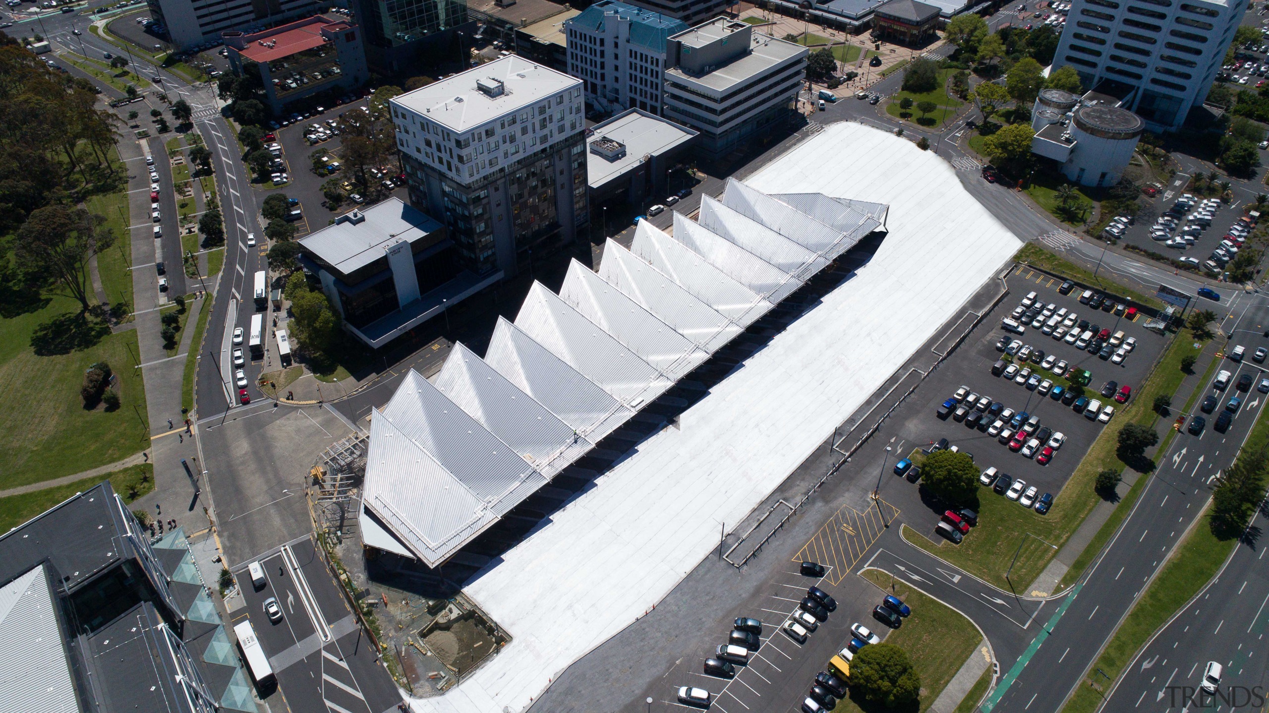 The Manakau Bus Interchange by Beca and Cox aerial photography, city, urban area, black
