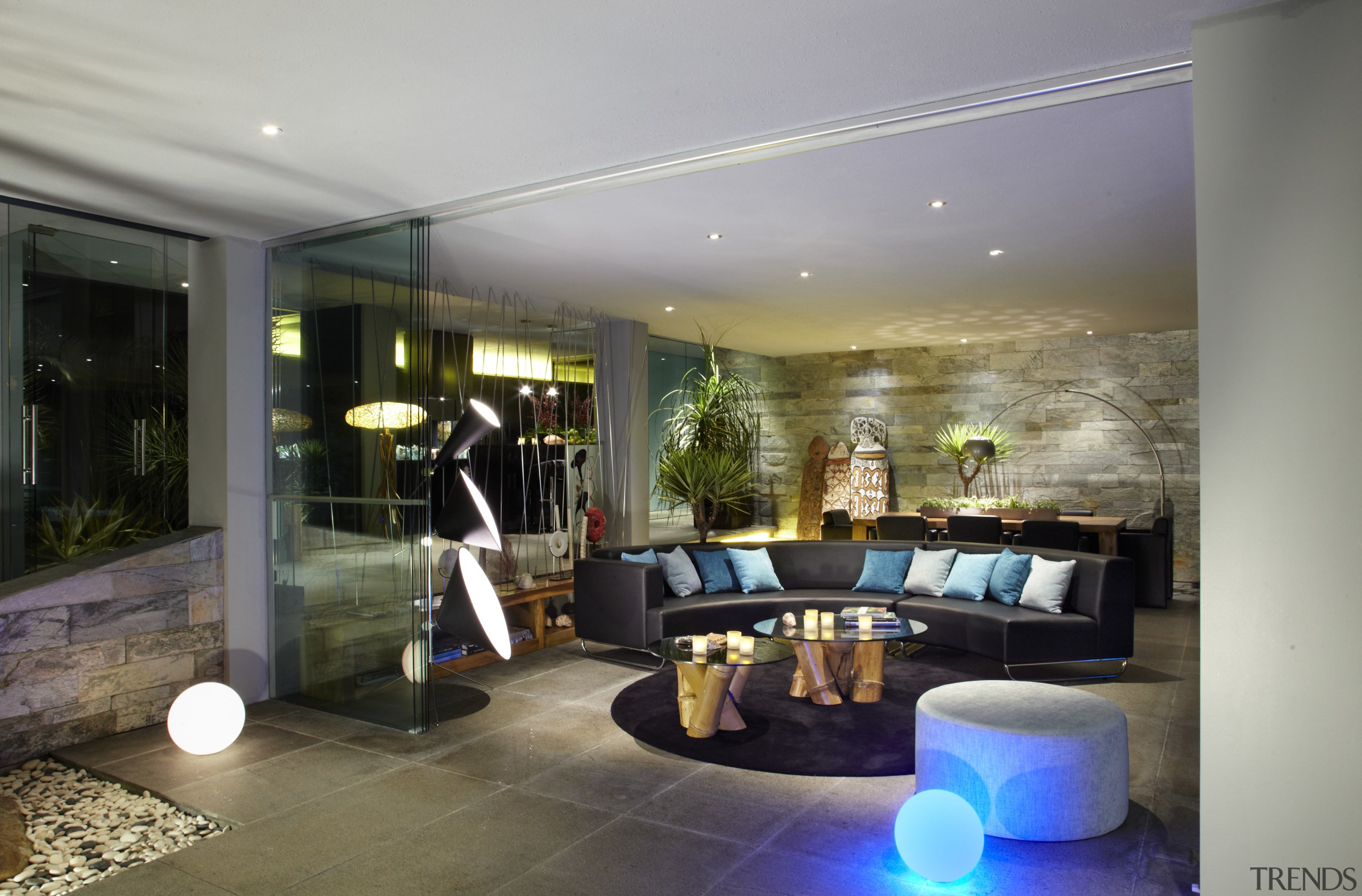 The Bali holiday homes was designed by Alessandro apartment, ceiling, home, house, interior design, living room, lobby, property, real estate, gray