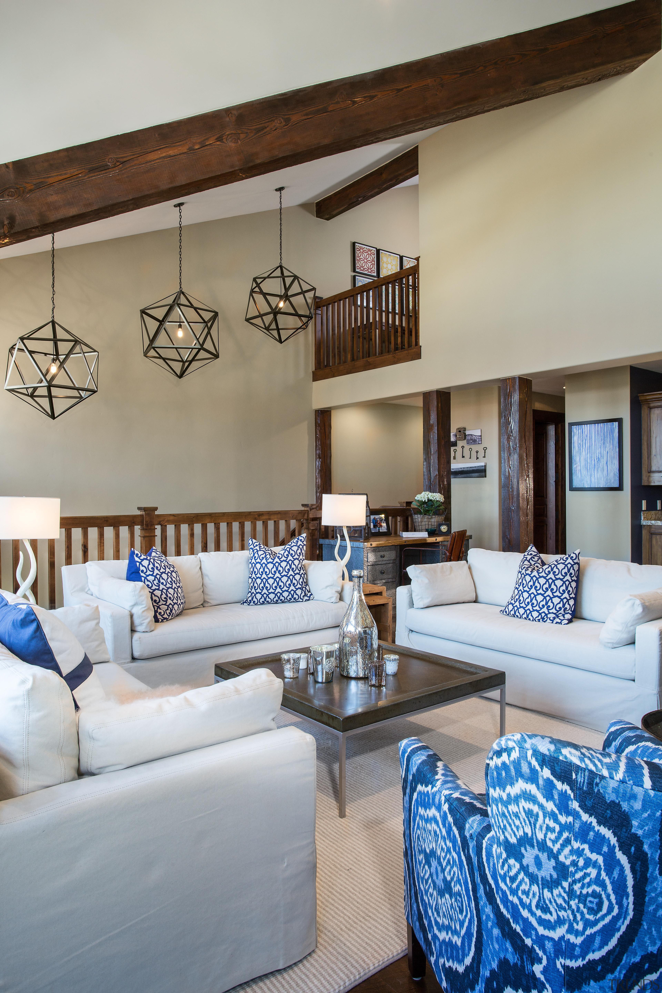 Mountain Modern - Great Room - ceiling | ceiling, home, interior design, living room, room, wall, gray