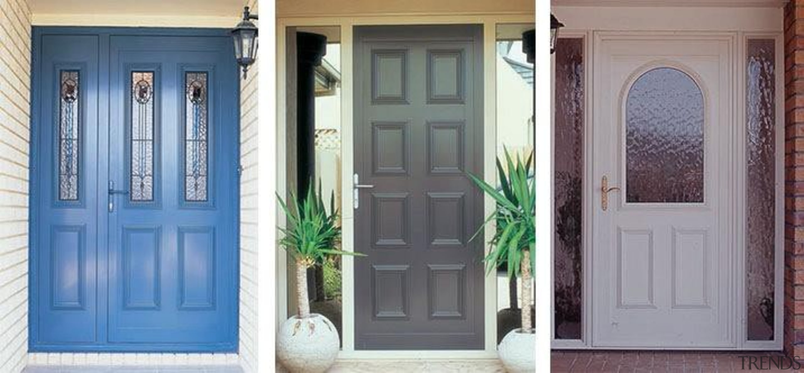 FIRST® Classic entrance doors bring together attractive mouldings blue, door, facade, gate, home, house, real estate, screen door, structure, window, gray