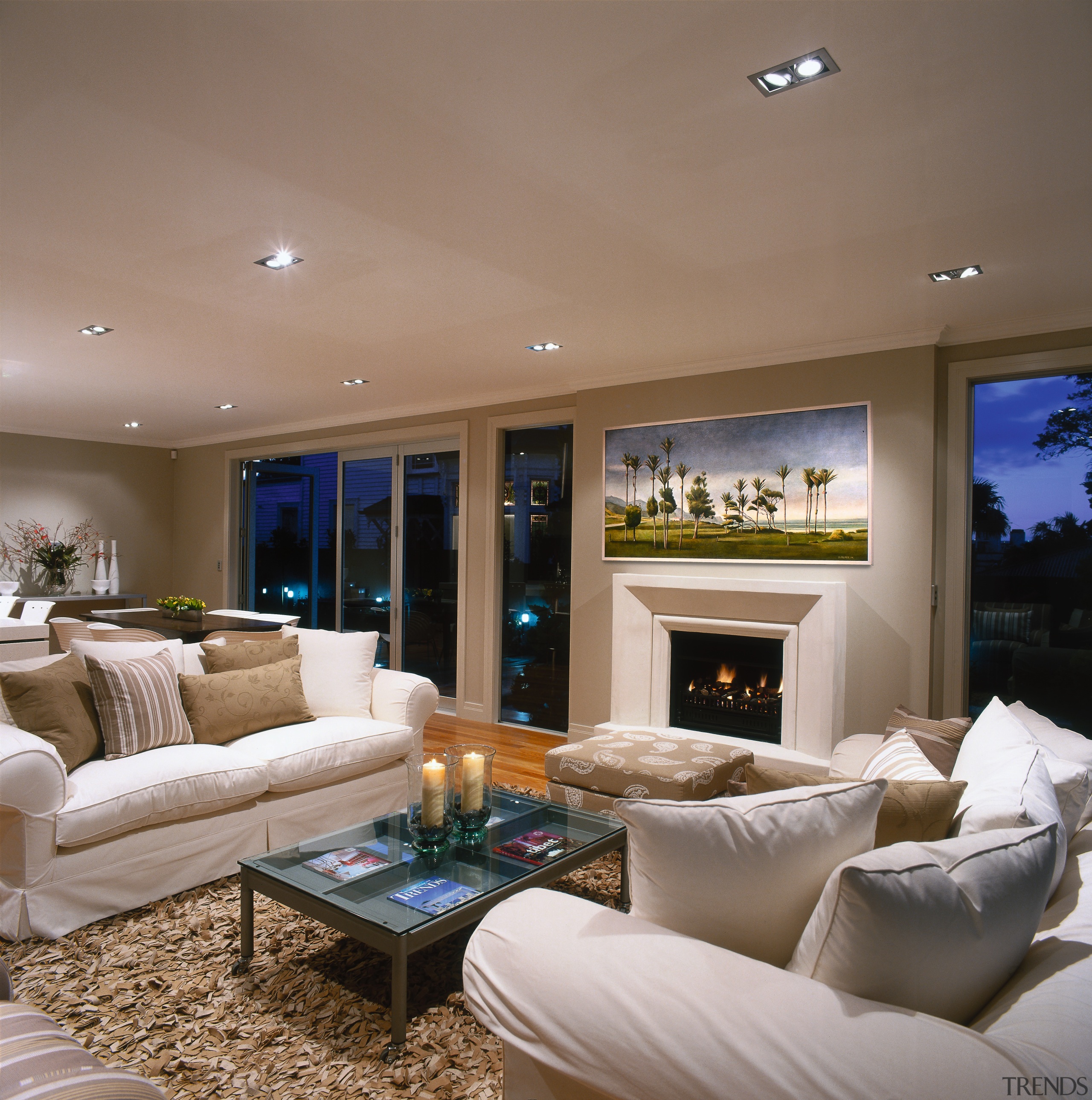 view of this living area - view of ceiling, estate, home, interior design, living room, real estate, room, wall, window, brown, gray