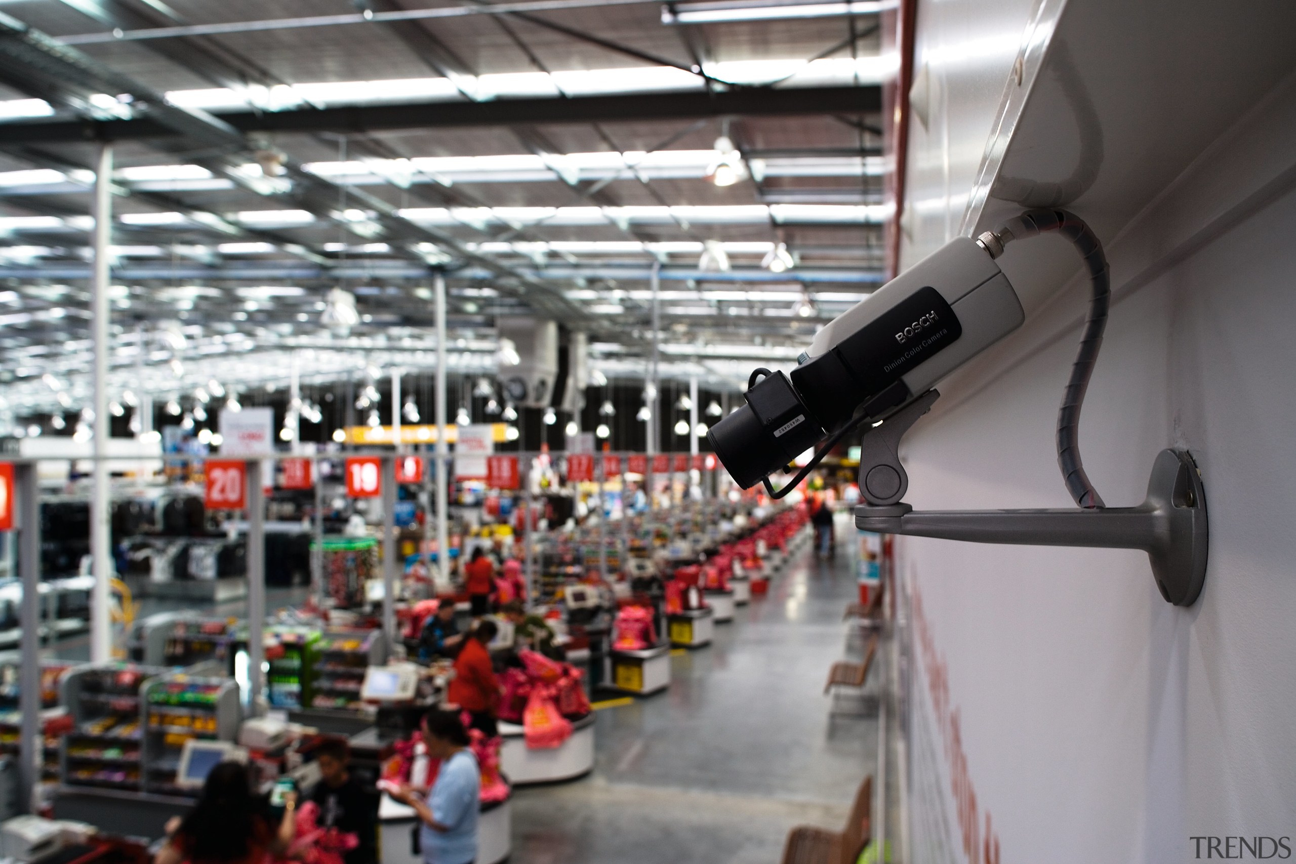 A view of a Vision security camera. - factory, industry, manufacturing, gray, black