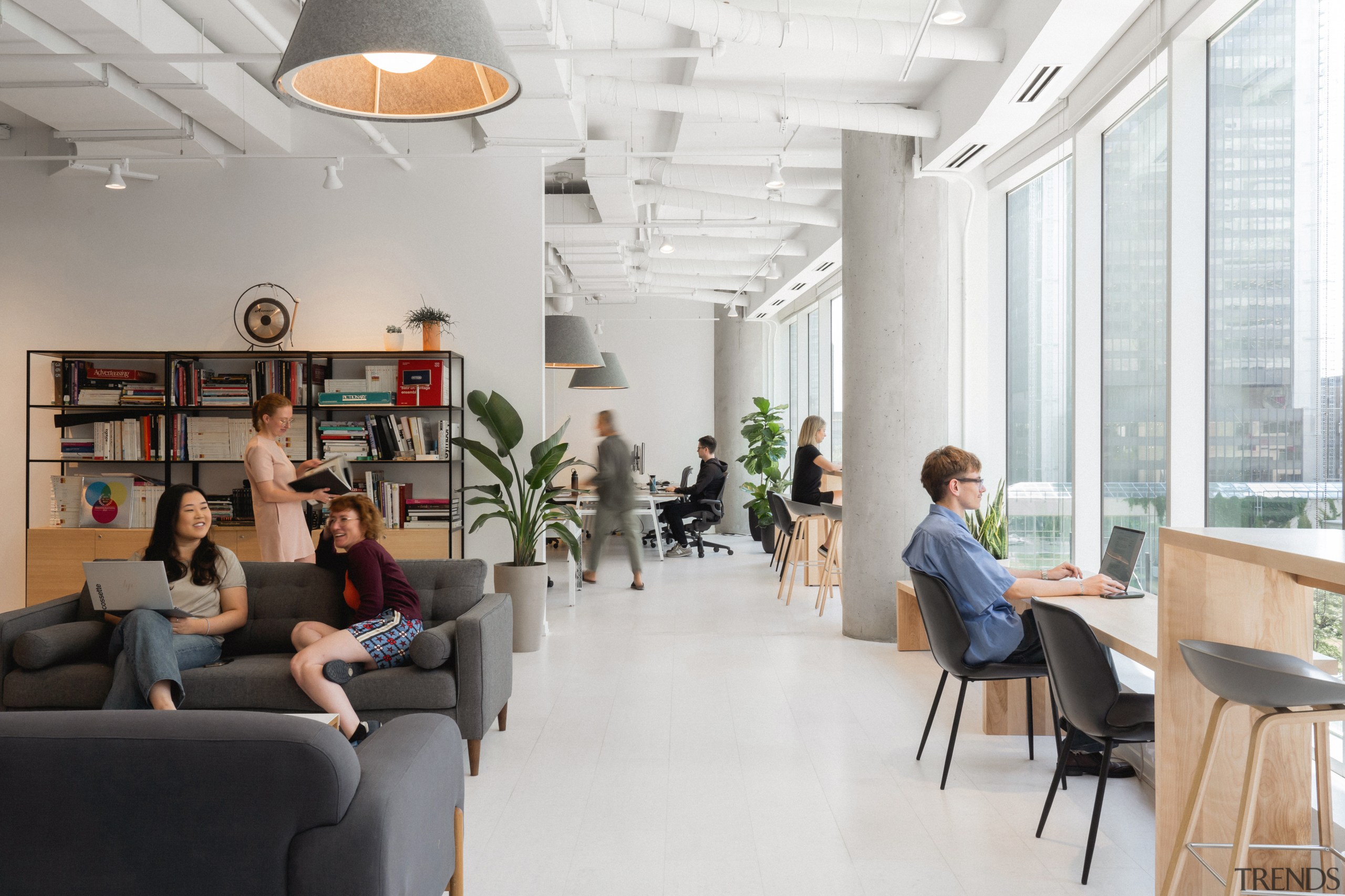 View of typical workplace pod featuring view towards 