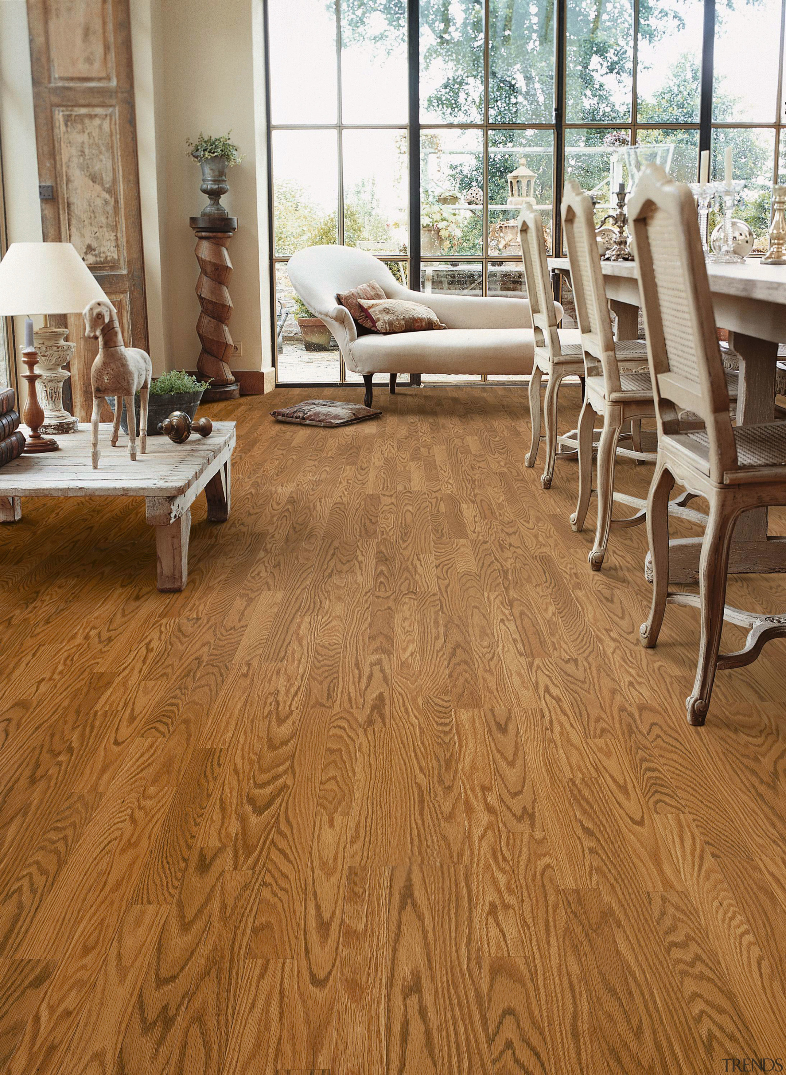 view of the honey oak 3 strip planks floor, flooring, hardwood, laminate flooring, living room, wood, wood flooring, wood stain, brown