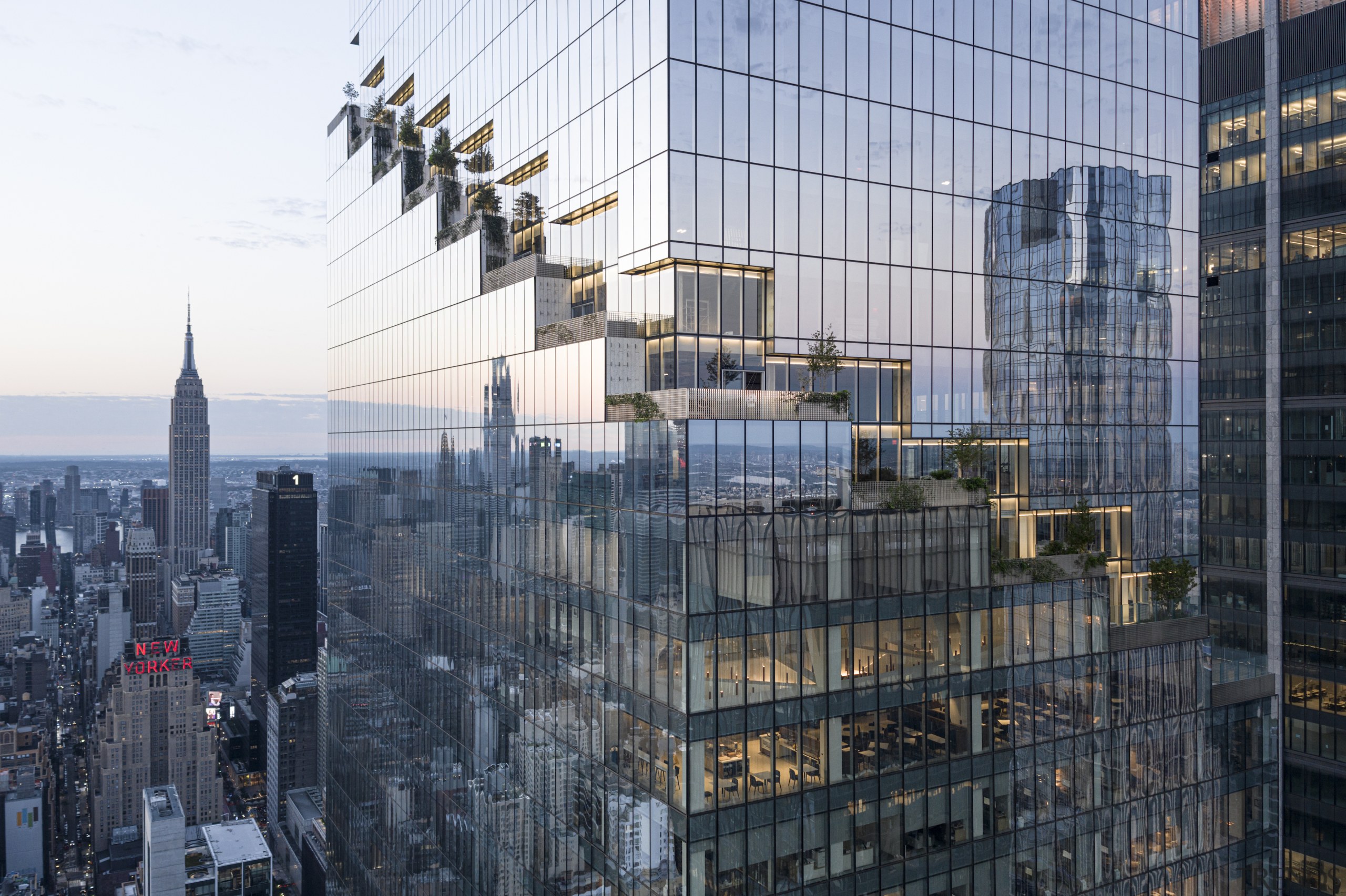 The stepped facade element adds terrace space as 