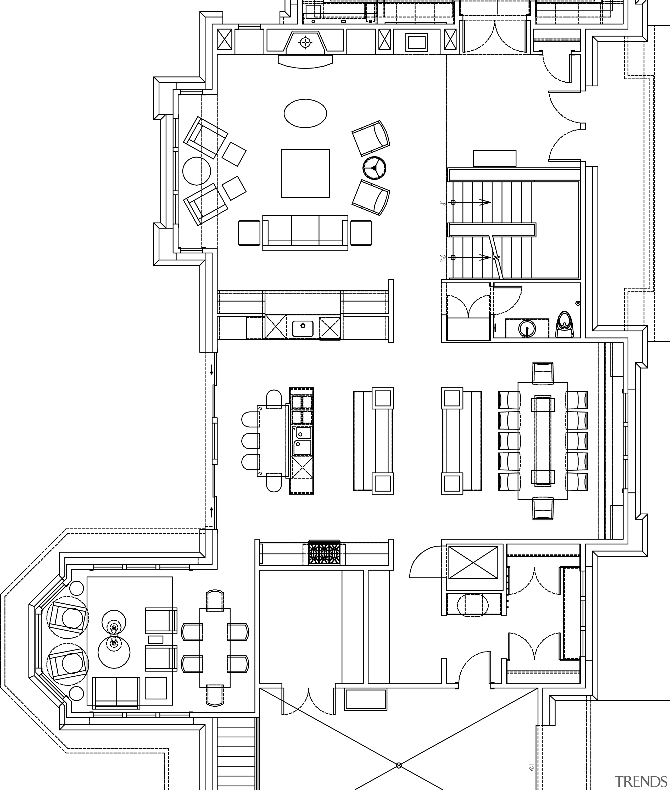 This plan of a kitchen designed by by architecture, area, black and white, design, diagram, drawing, floor plan, line, line art, plan, product, product design, structure, technical drawing, white