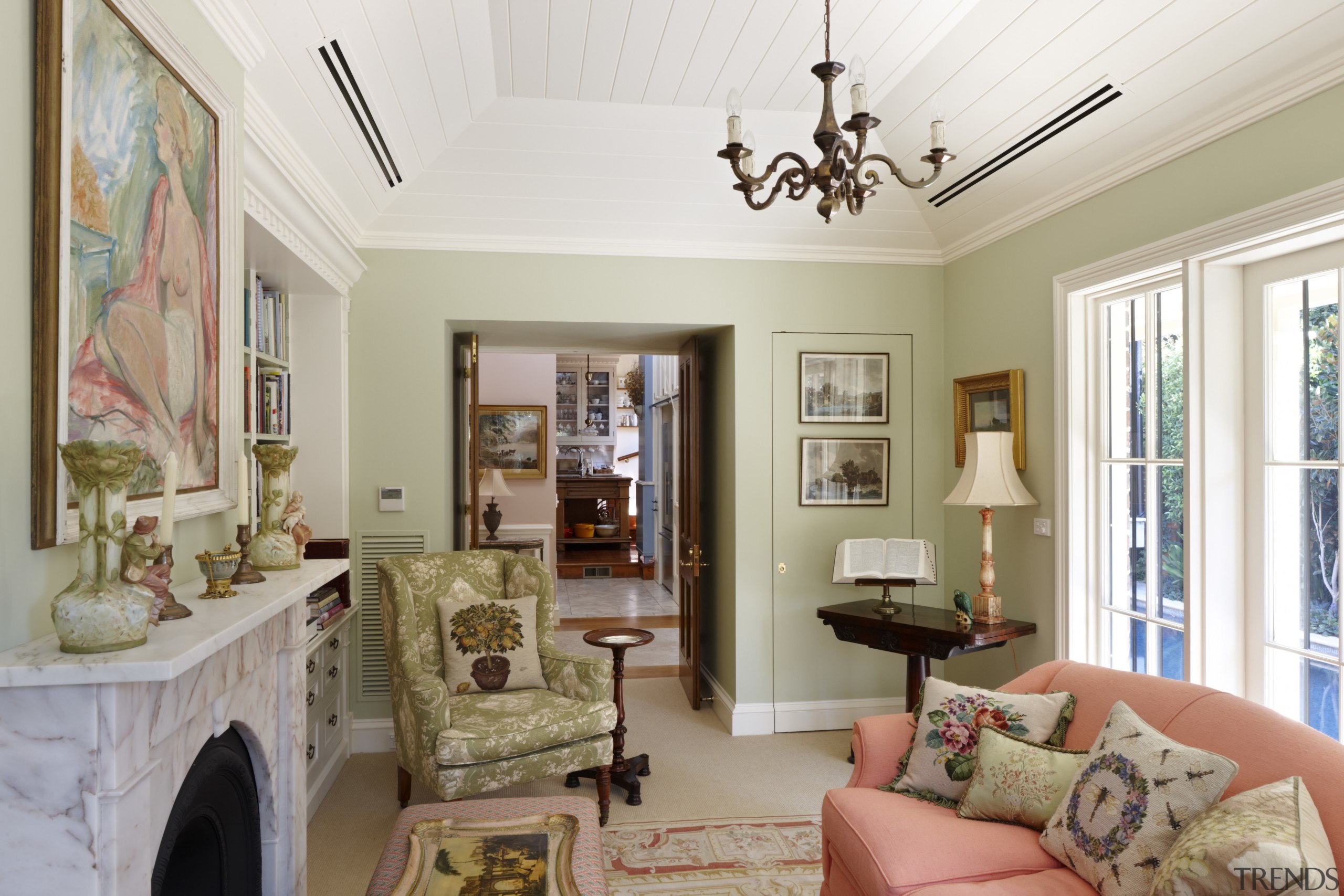 Main lounge area in this traditional home - ceiling, estate, home, interior design, living room, property, real estate, room, wall, window, white