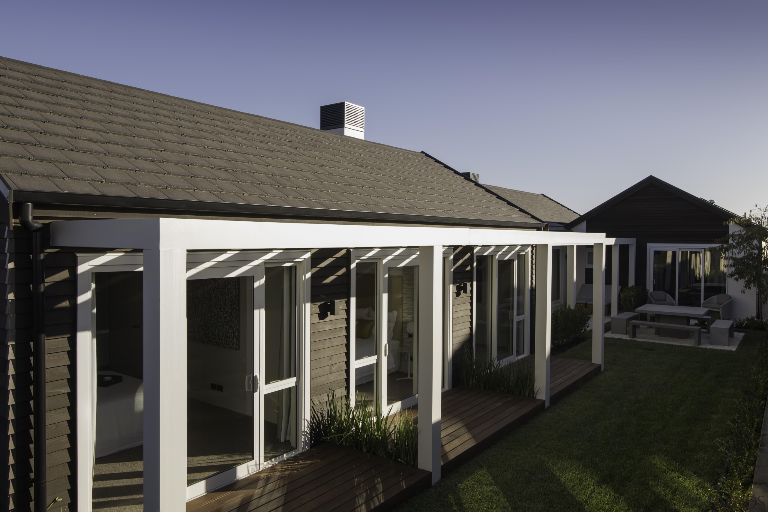 possibleroofshot - Possible Roof Shot - cottage | cottage, facade, home, house, outdoor structure, property, real estate, residential area, roof, siding, window, black, gray