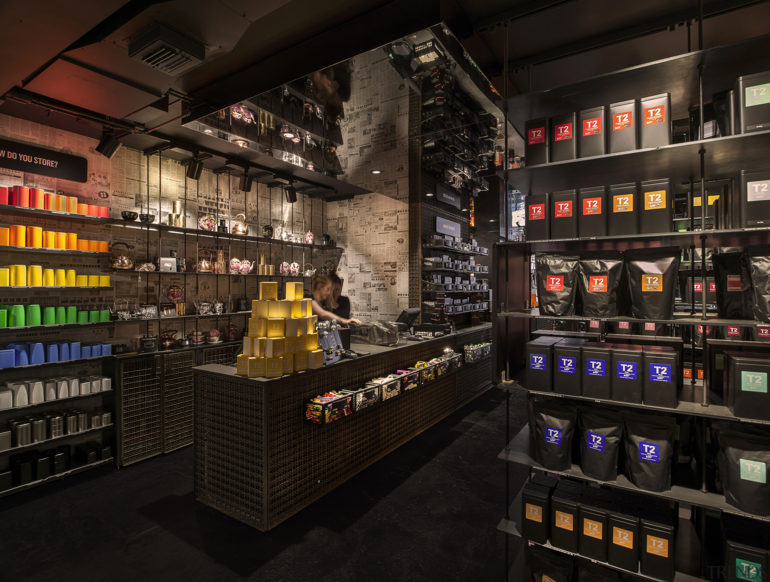 The new T2 store in Shoreditch London highlights liquor store, black