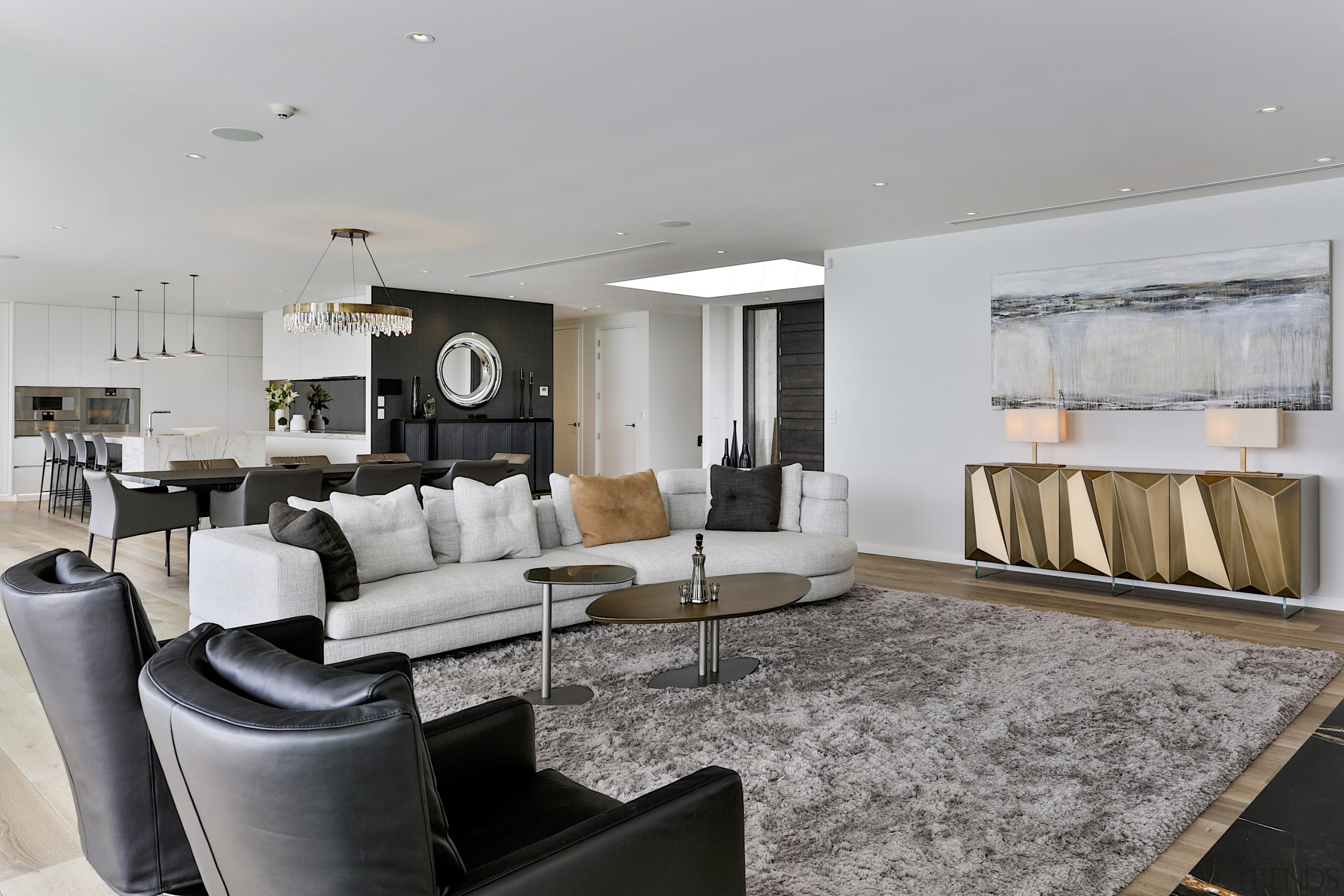 Although the spaces were already generous in size, gray