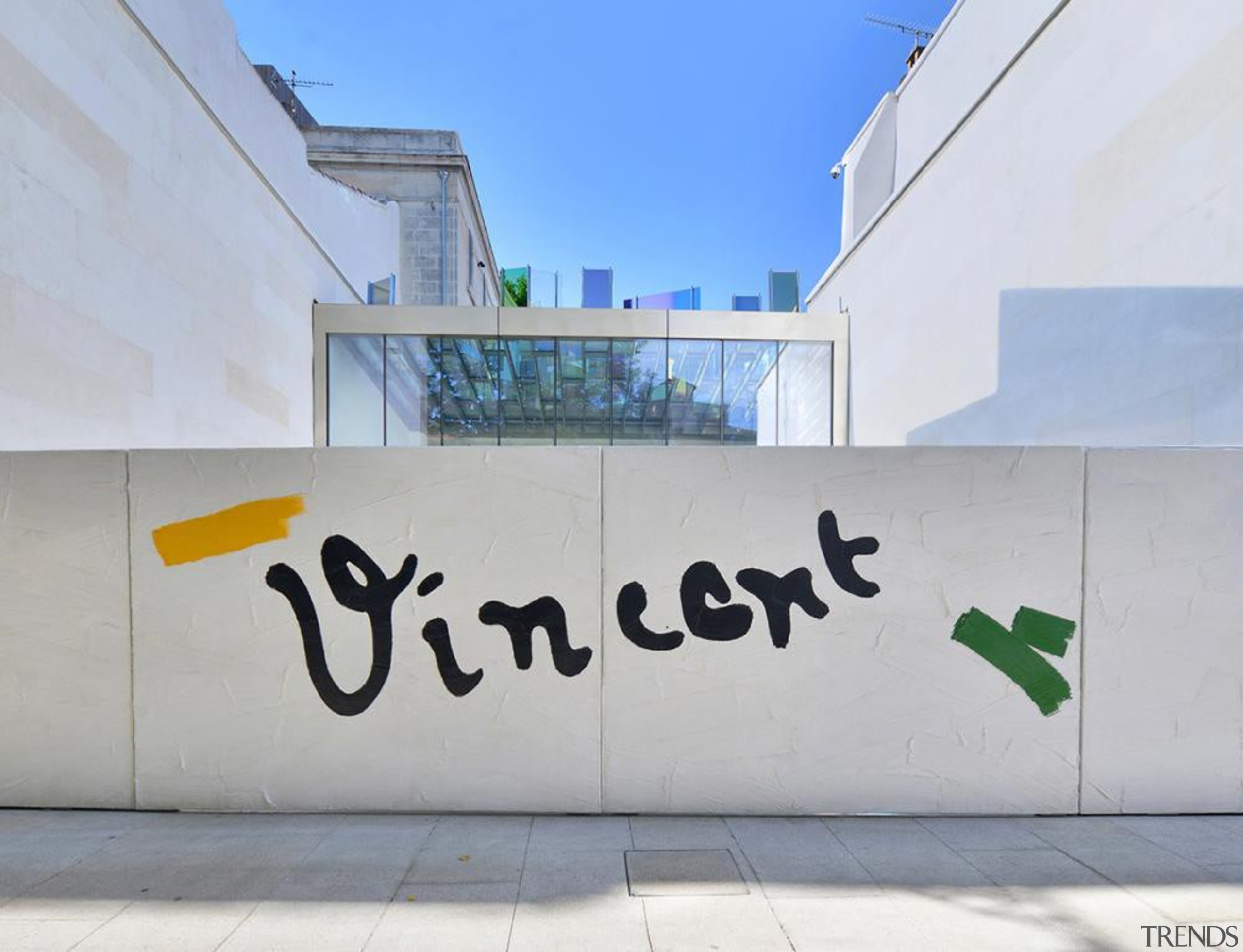 The Vincent Van Gogh Foundation is the result architecture, area, building, daytime, facade, graffiti, wall, gray