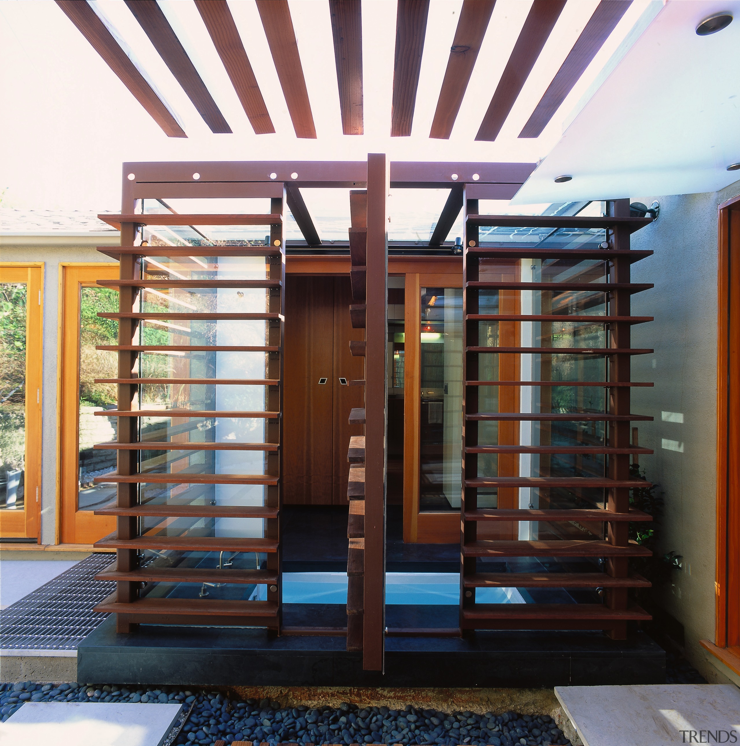 View of spa area - View of spa door, black, white