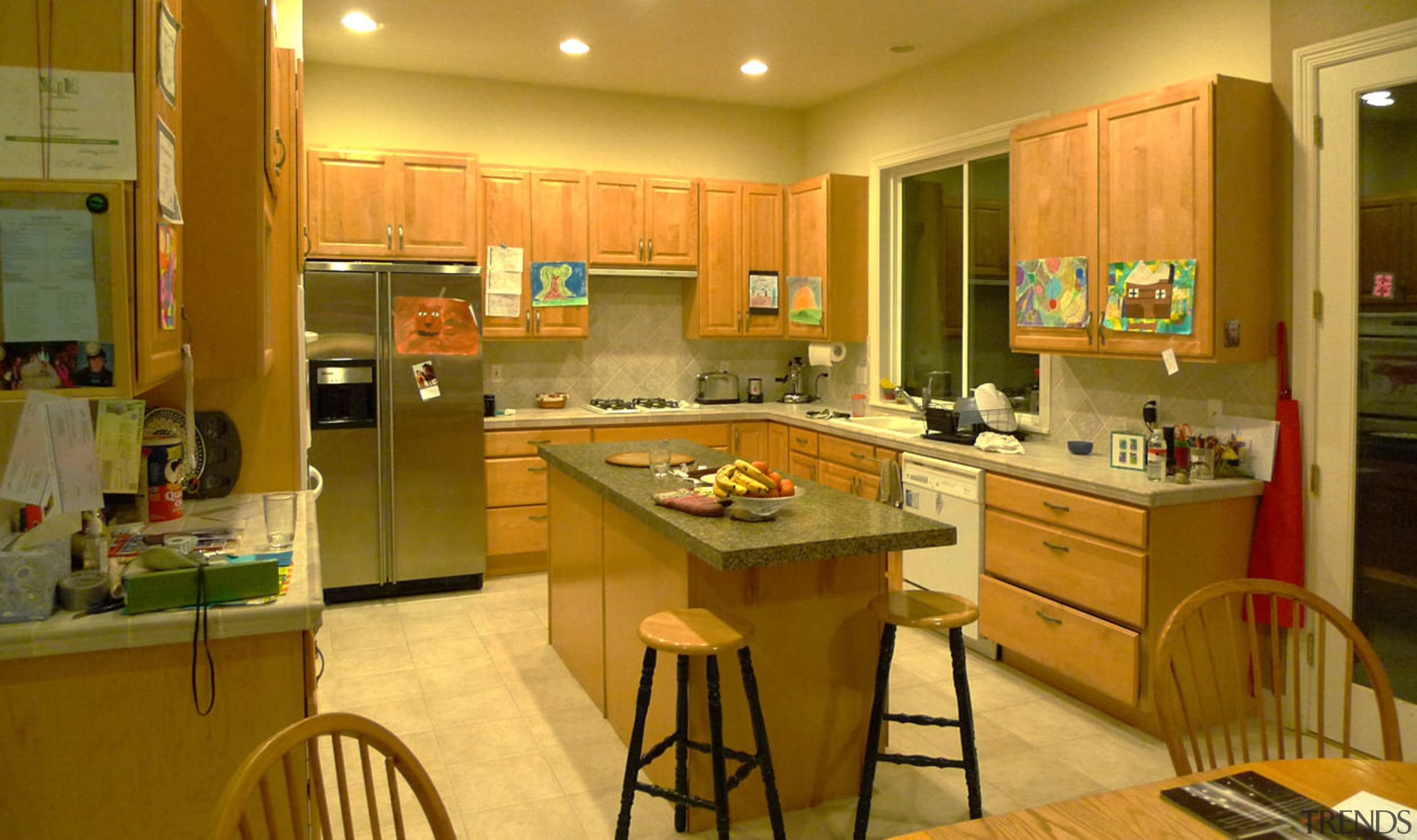 This Richard Landon kitchen has a warm aesthetic cabinetry, countertop, interior design, kitchen, room, brown, orange