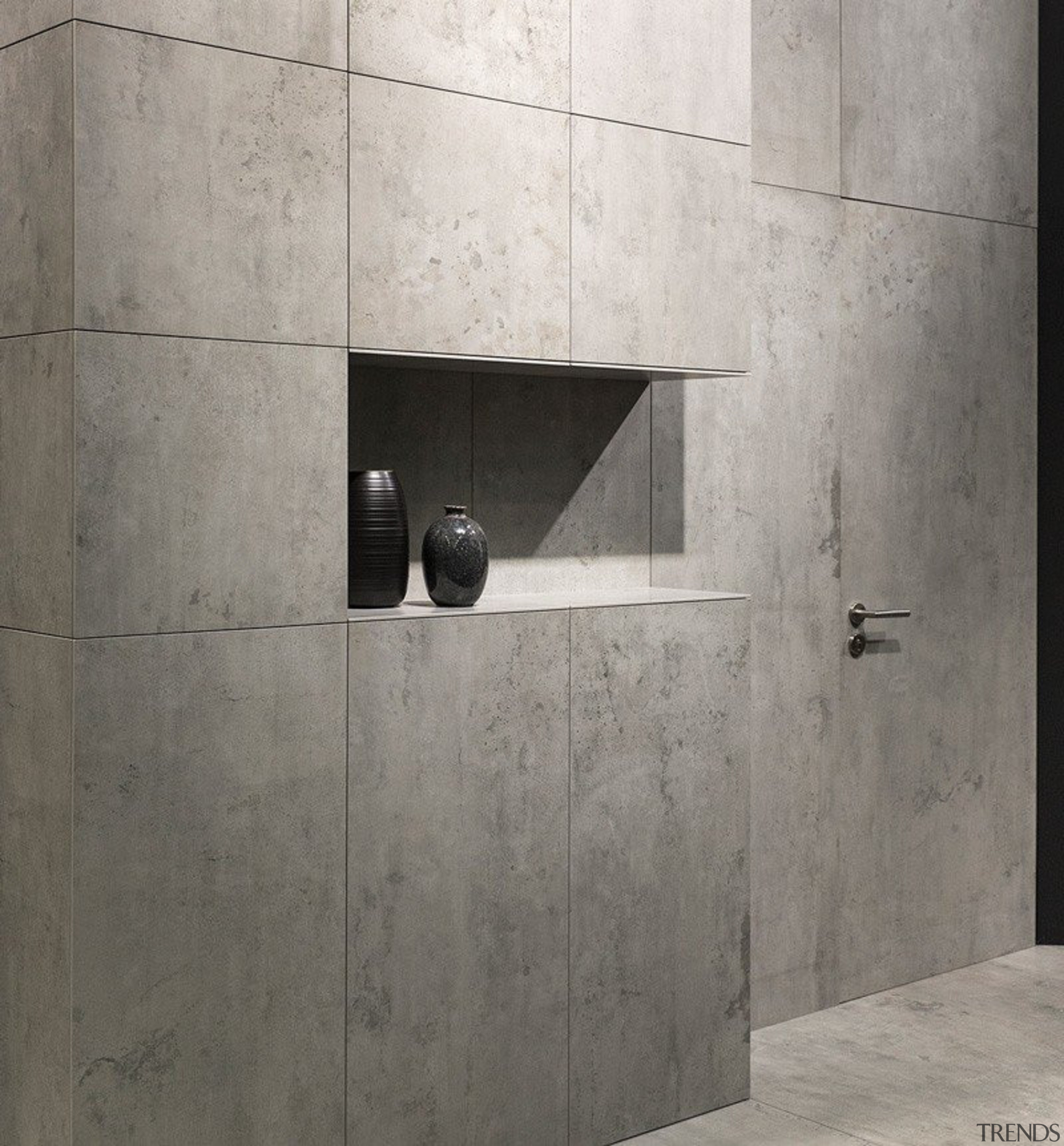 Beton - internal wall installation - Beton - architecture, concrete, floor, plumbing fixture, product design, tap, tile, wall, gray