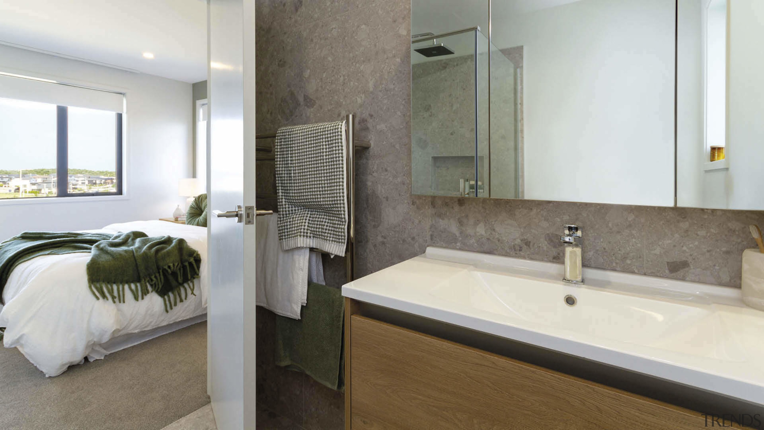 Master ensuite, with St Michel City vanity, looking 