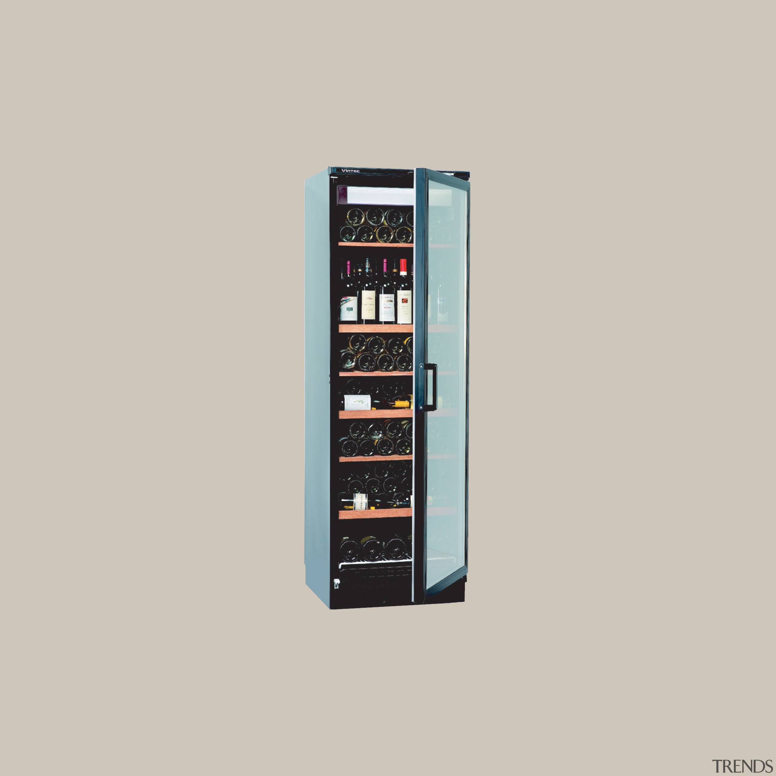 View of a cooling cabinet - View of multimedia, product, product design, telephony, gray