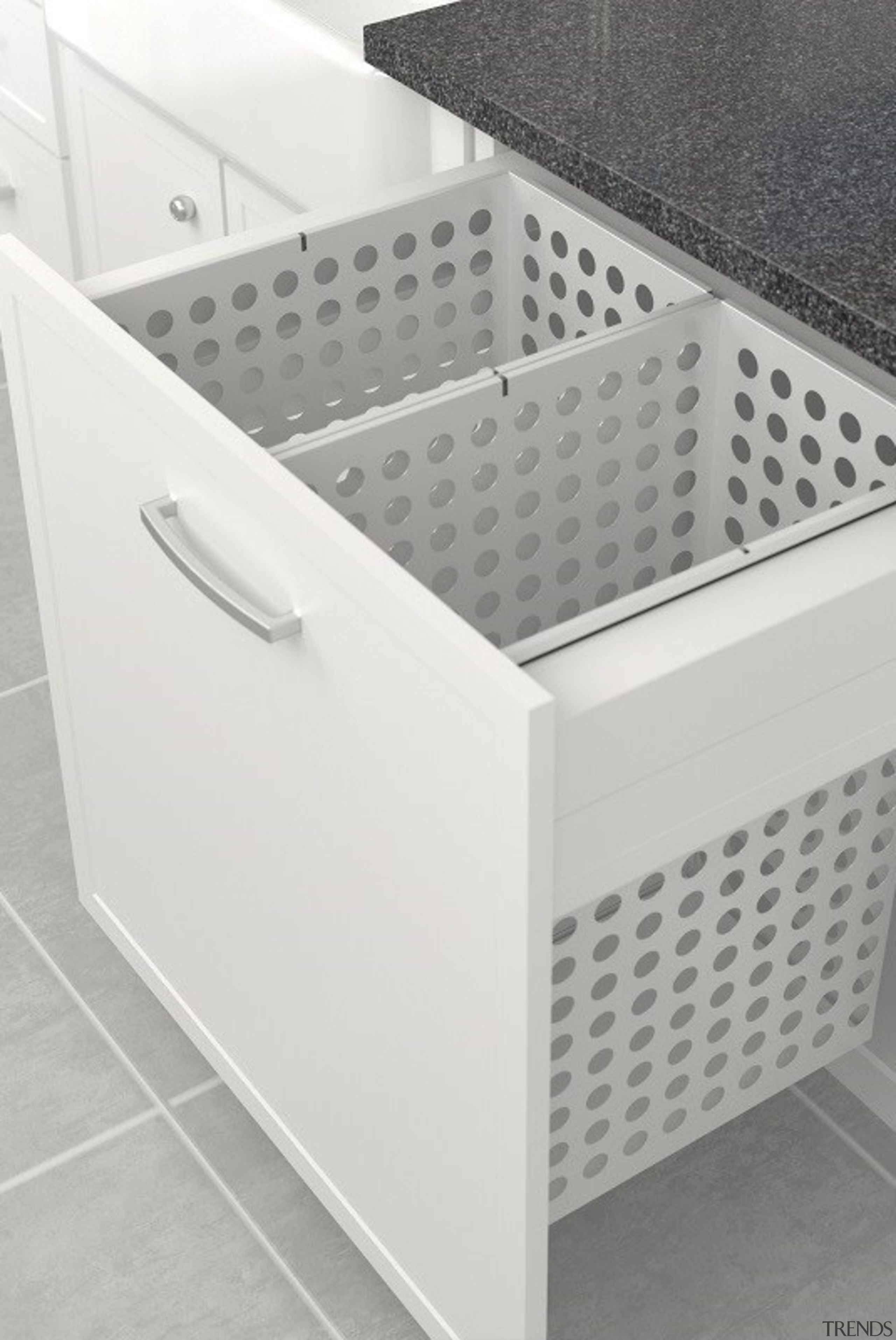 The Tanova Deluxe range offers pull out laundry angle, drawer, product, product design, white, gray