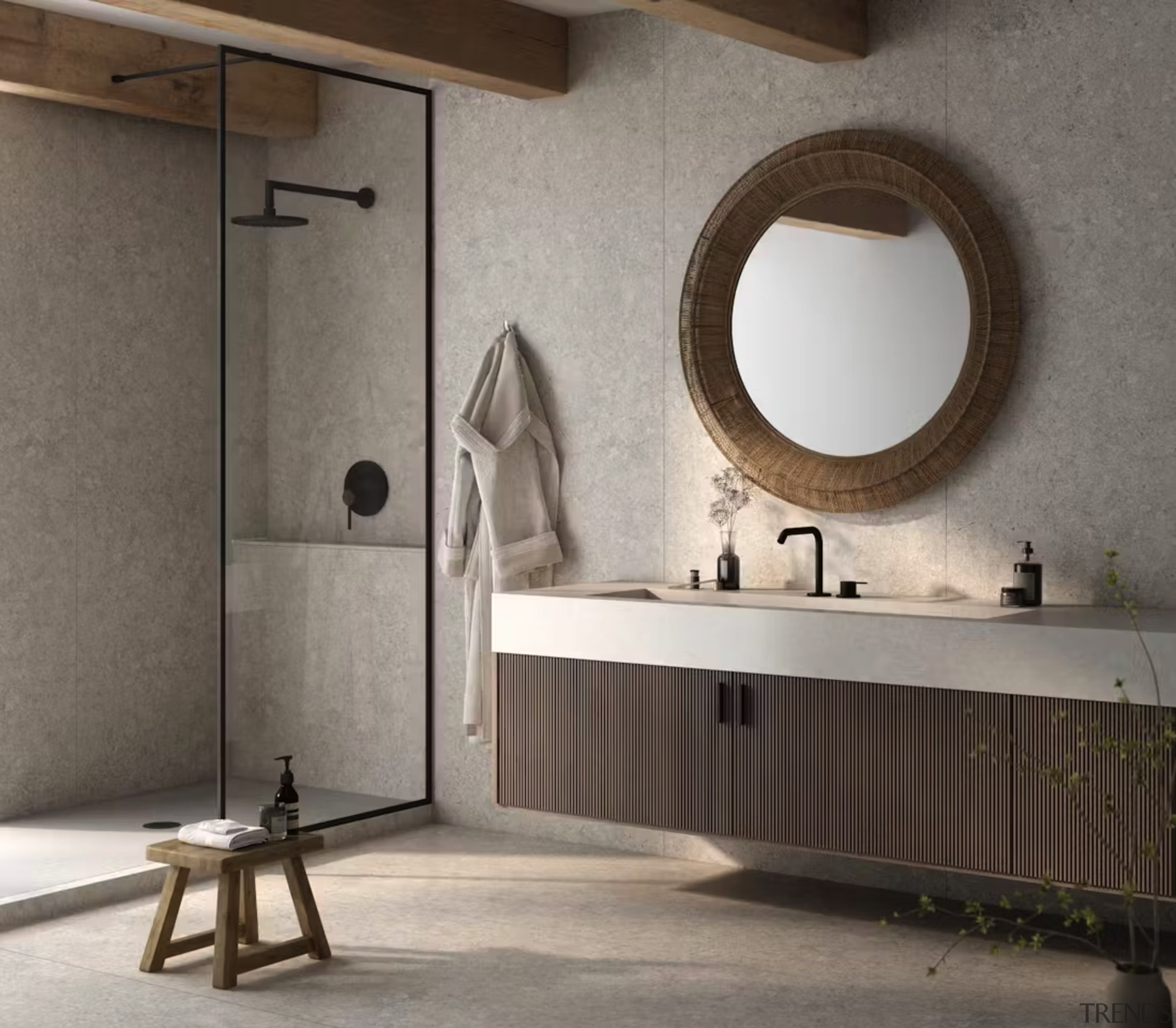 Bathroom in Dekton Pietra Kode – Grigio. - 