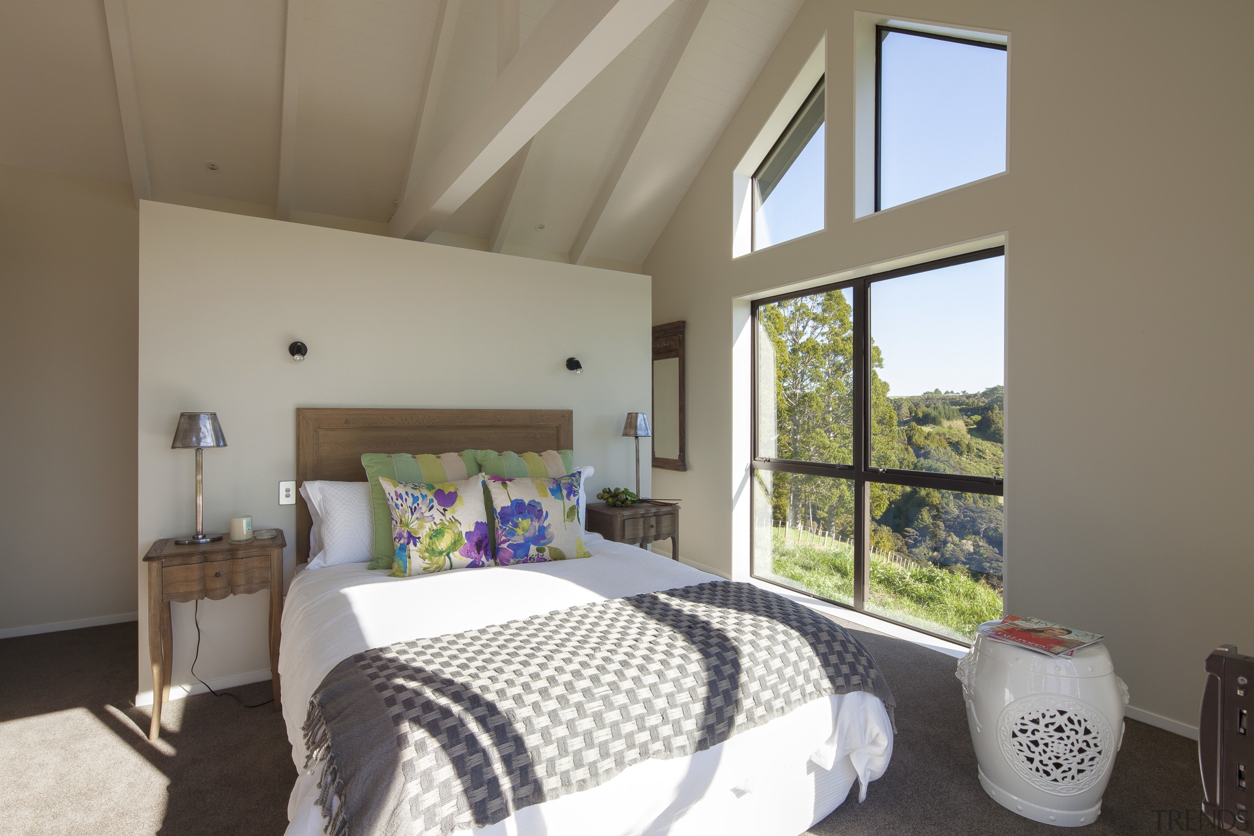 Te Arai Farm Estate Mangawhai - off-white surfaces bedroom, ceiling, daylighting, estate, home, house, interior design, property, real estate, room, window, gray, brown