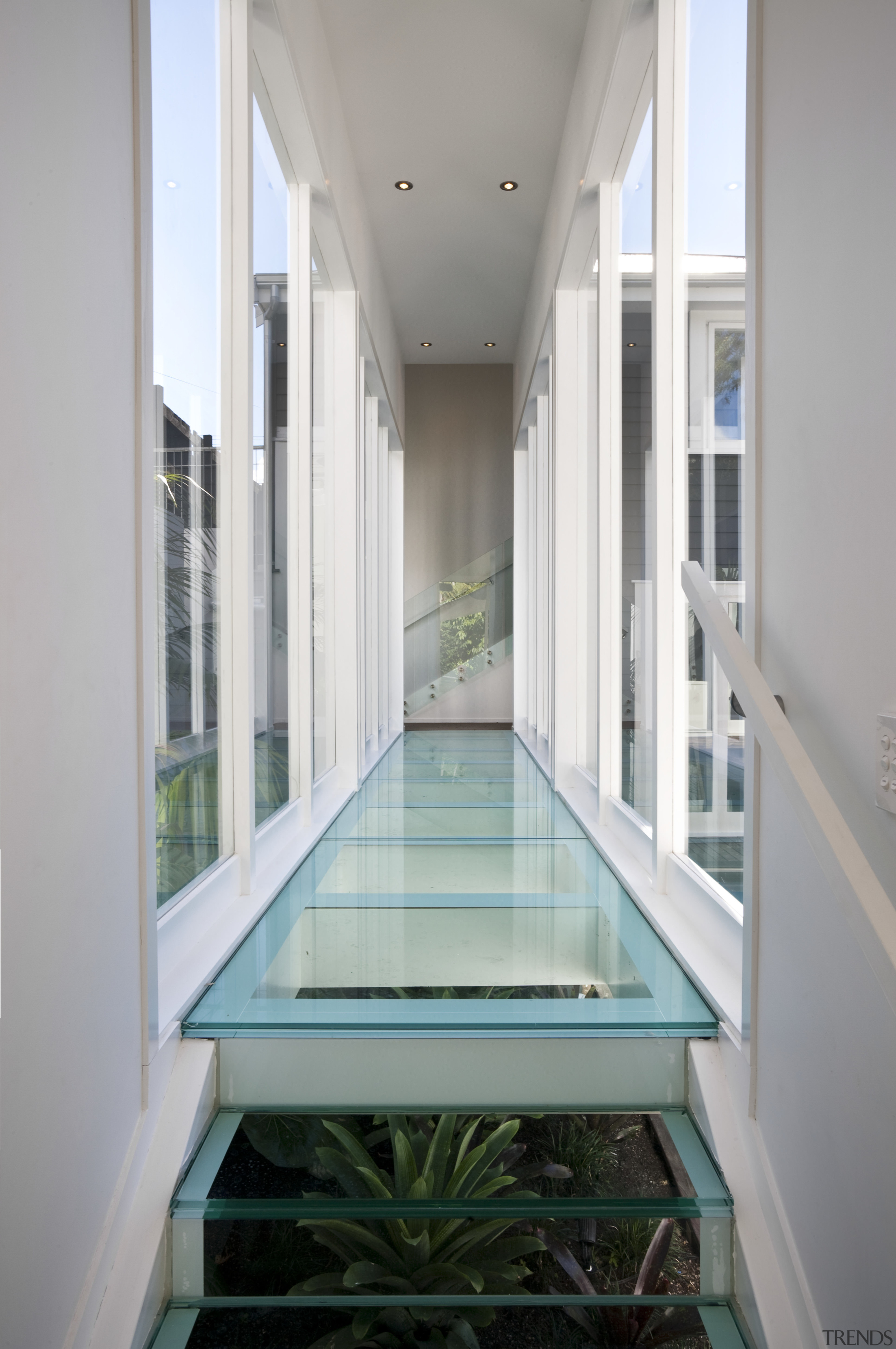 View of this modern home - View of apartment, architecture, condominium, daylighting, estate, house, interior design, property, real estate, window, gray