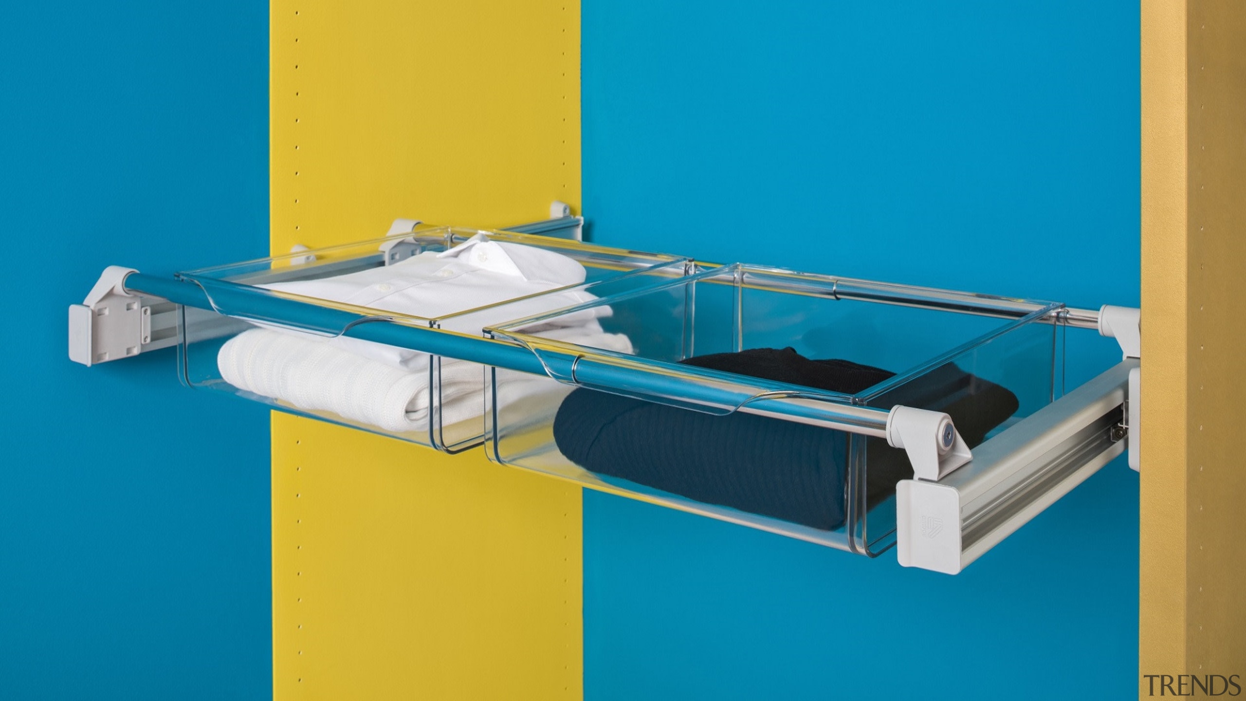 Innovative multi-purpose systemPull out wardrobe storage - order product, table, teal