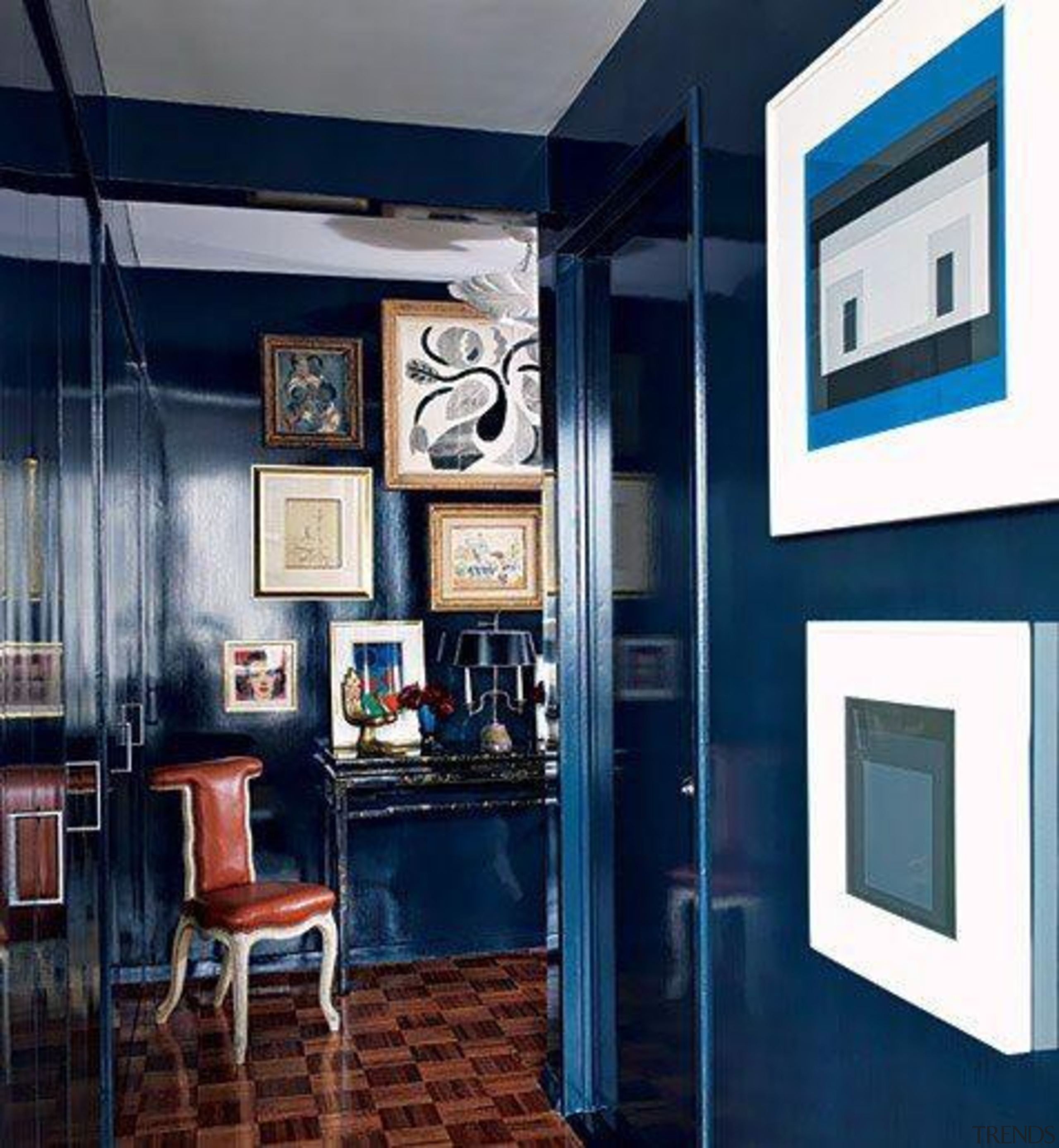 Cerulean Blue - High gloss walls! - Cerulean ceiling, interior design, room, wall, blue