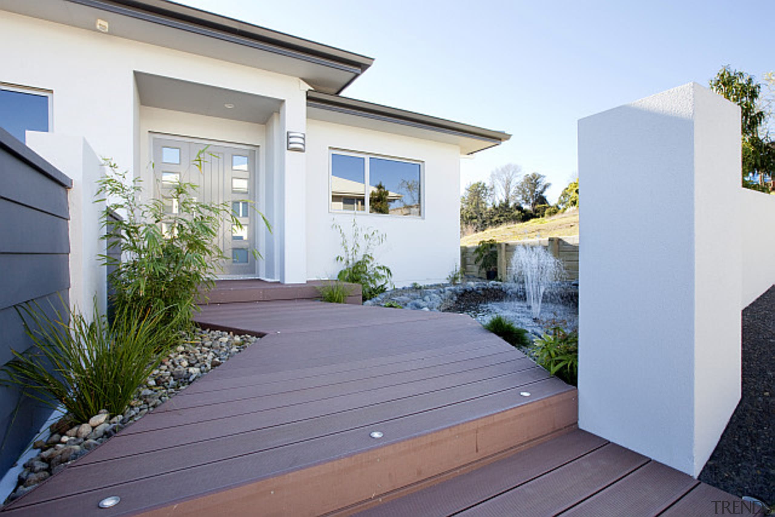 Built by Fowler Homes TaurangaFor more information, please architecture, backyard, courtyard, estate, facade, home, house, property, real estate, residential area, yard, white