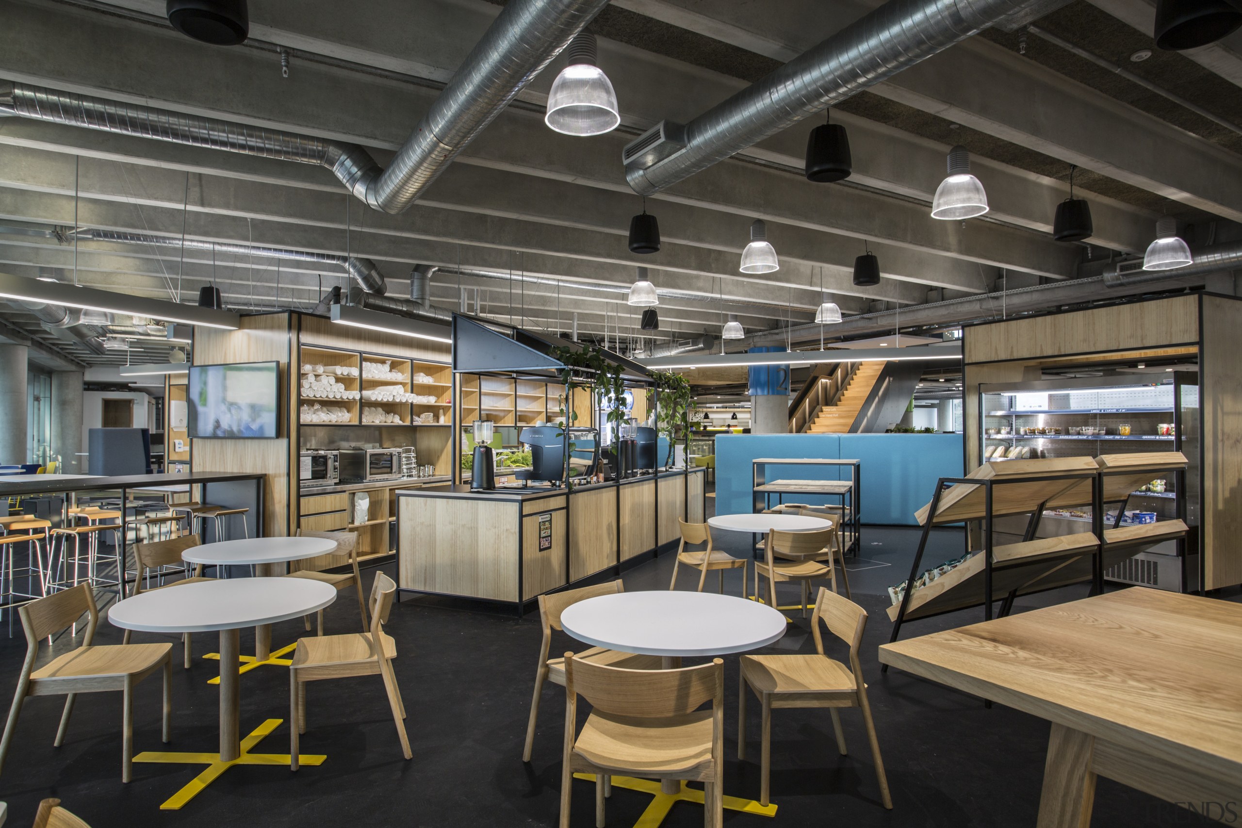 The main staff food hub in the Fonterra interior design, black