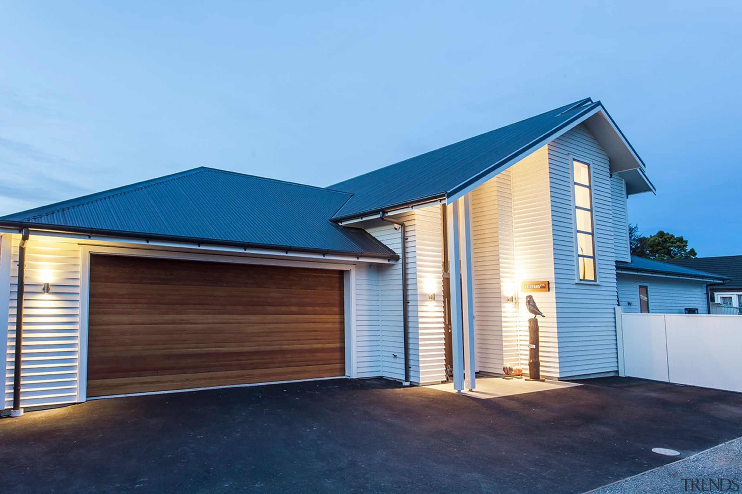 Envira Bevel Back Weatherboards - Two Storey Home building, facade, home, house, property, real estate, roof, shed, siding, teal, blue