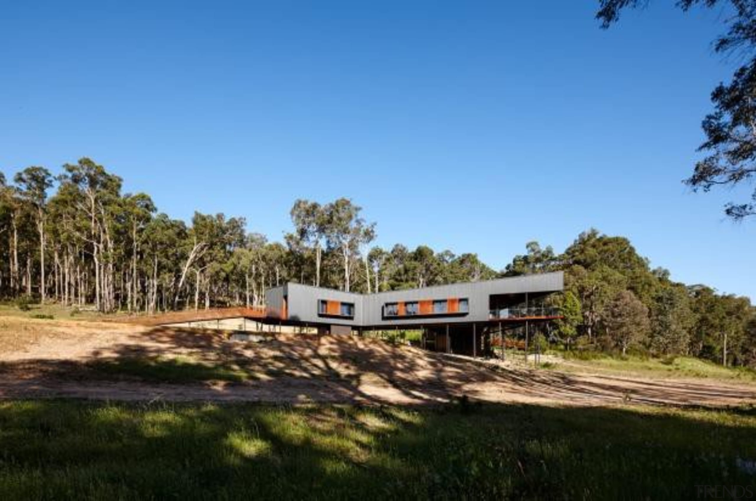 Nannup House, Nannup, Perth, Australiairedale pedersen hook architects cottage, house, land lot, landscape, nature reserve, plant, property, real estate, road, rural area, sky, transport, tree, teal