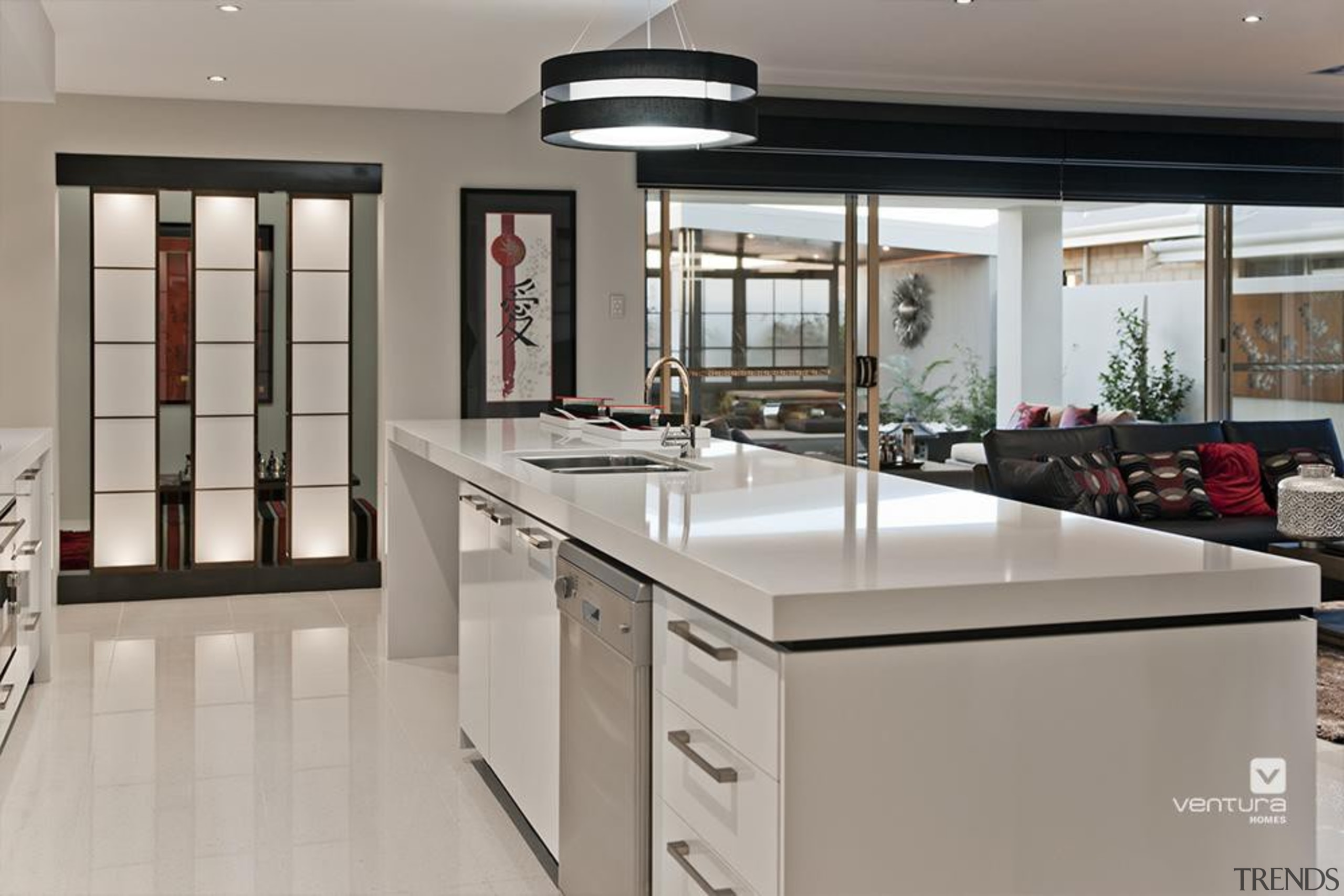 Kitchen design with Japanese influence. - The Dynasty countertop, interior design, kitchen, real estate, gray