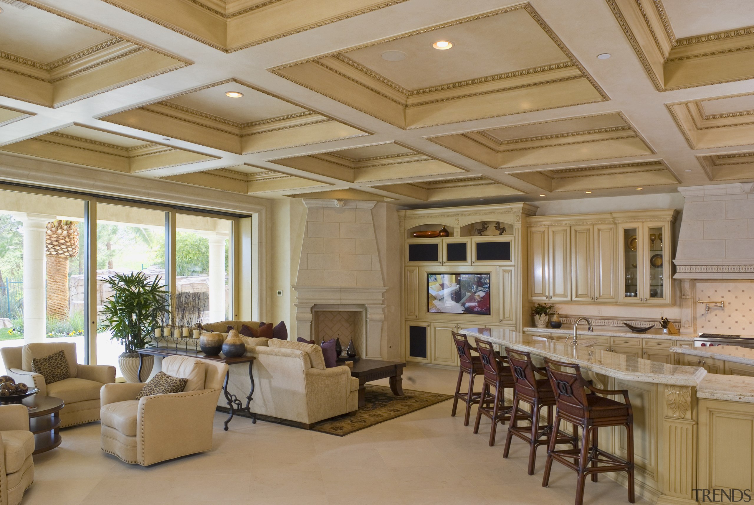 View of living area by Richard Luke Architects ceiling, estate, interior design, living room, real estate, brown, orange