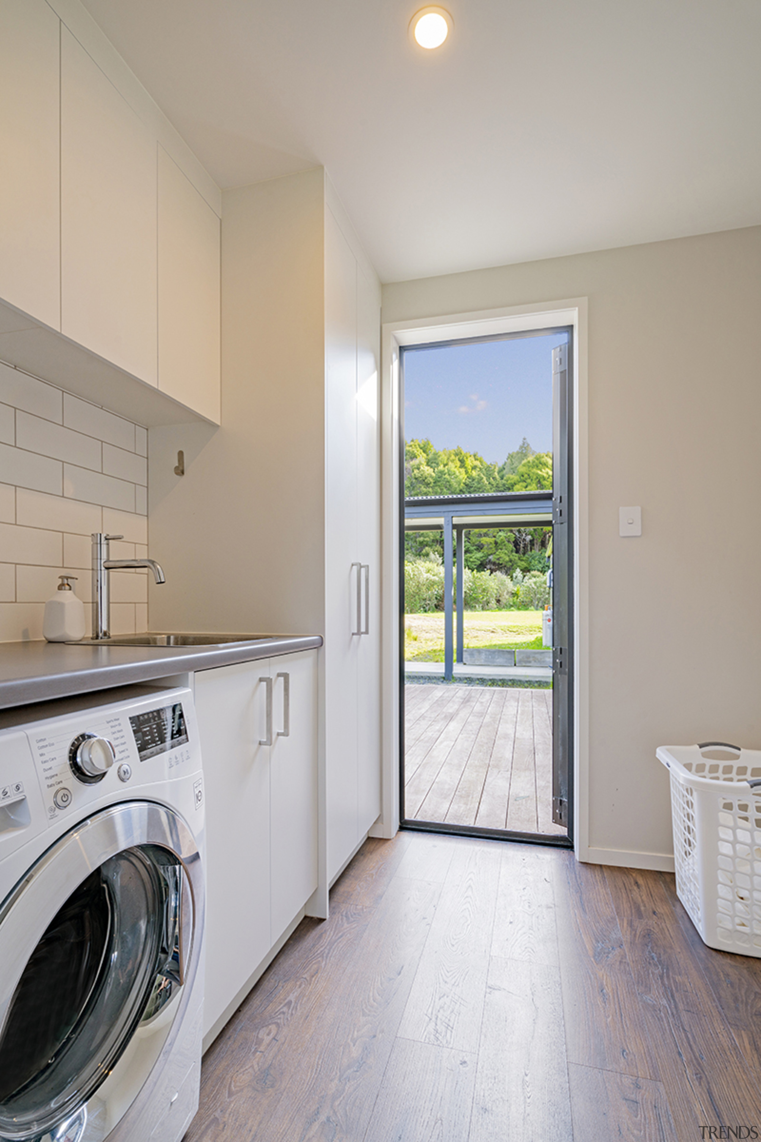 The home's generous-sized laundry and scullery are in gray