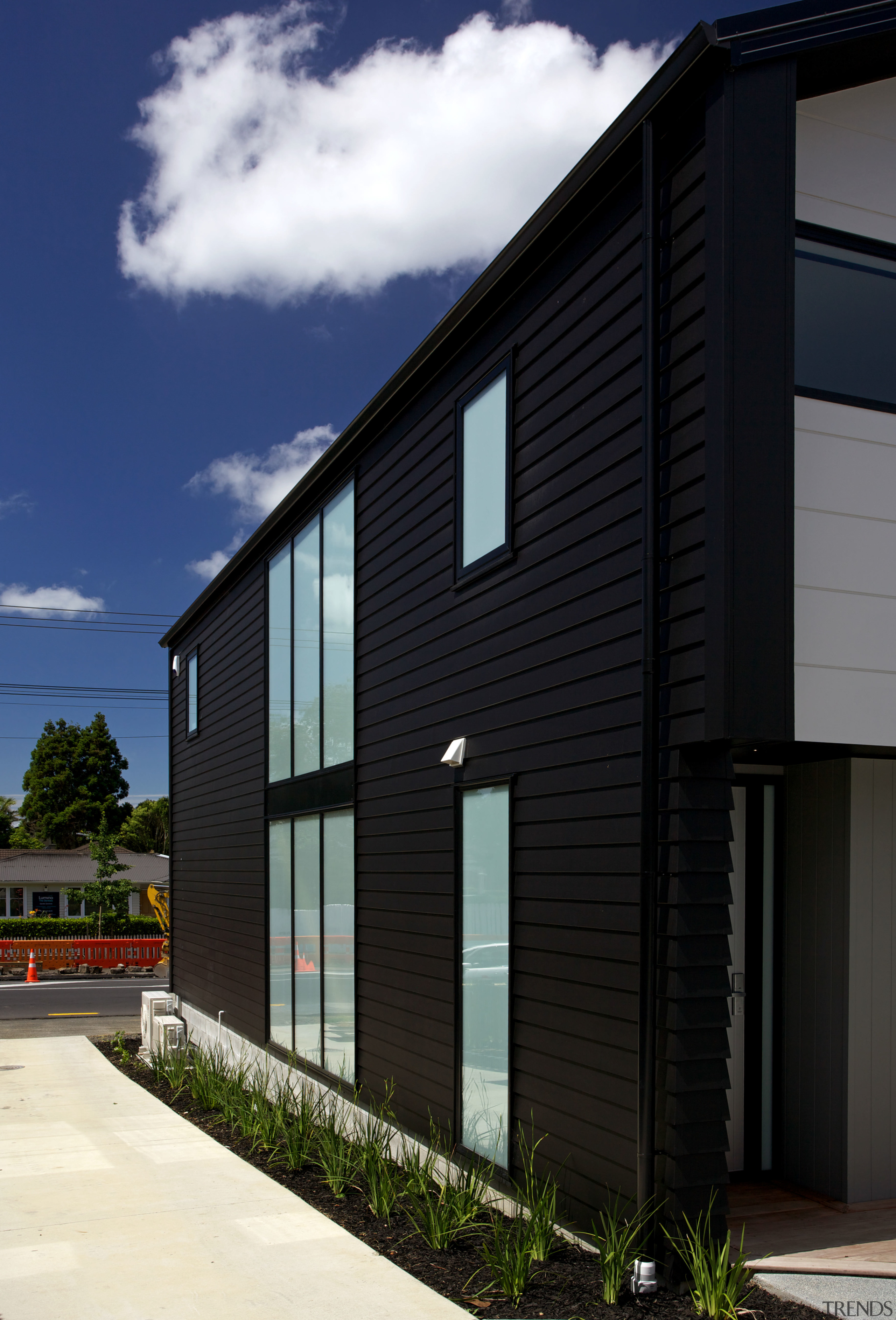 Smarter Small Home by Jennian Homes with James architecture, building, commercial building, elevation, facade, home, house, real estate, residential area, siding, sky, window, black